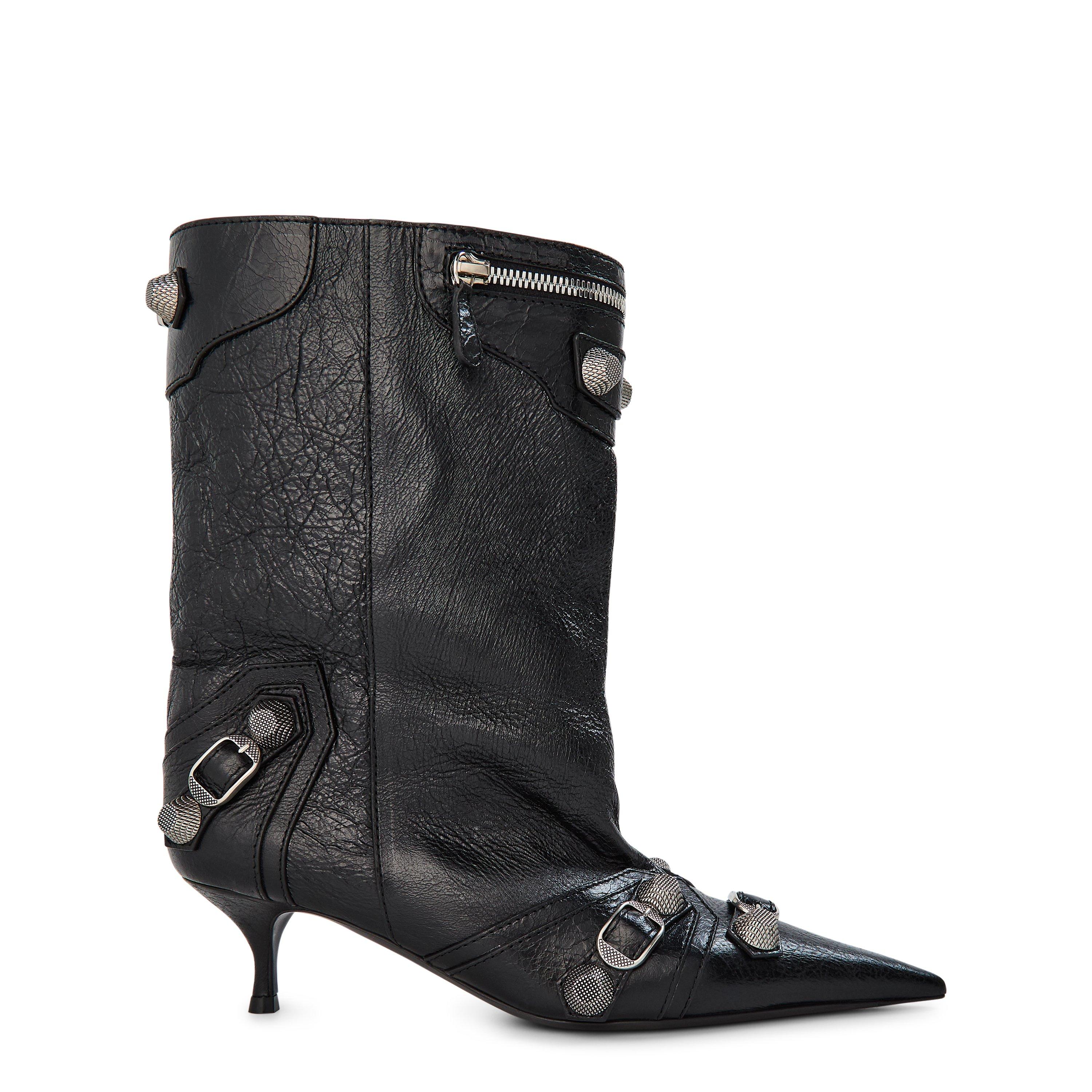 Black/Silver - Balenciaga - Wide Cagole 50mm Booties - 1