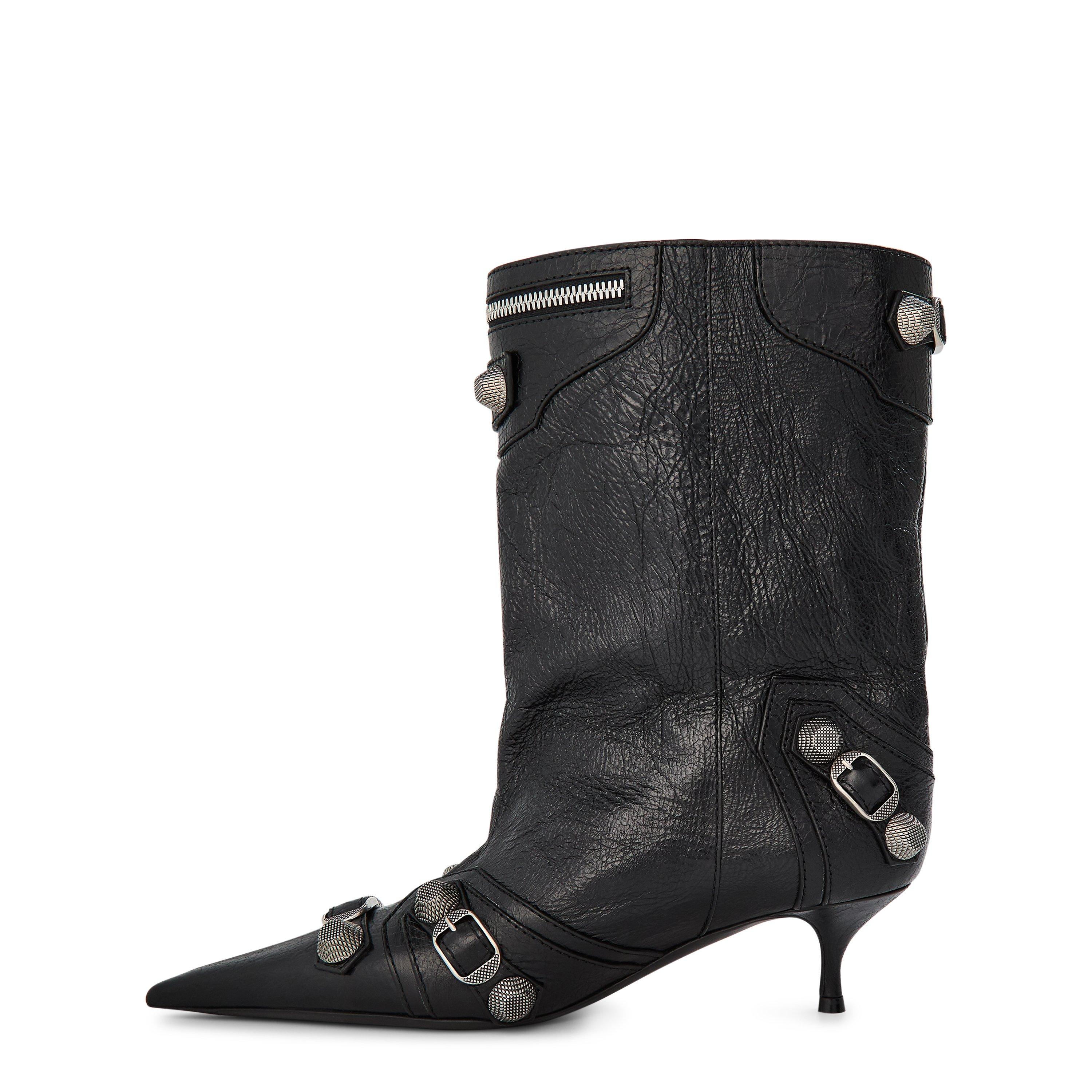 Black/Silver - Balenciaga - Wide Cagole 50mm Booties - 2