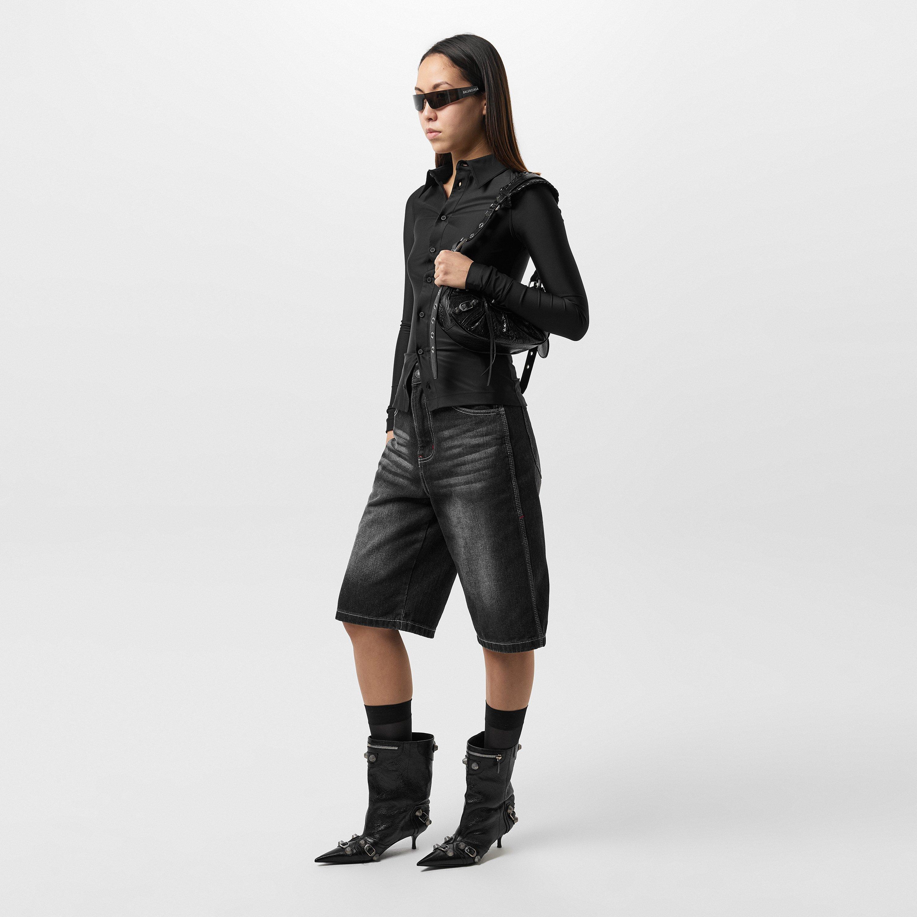 Black/Silver - Balenciaga - Wide Cagole 50mm Booties - 7