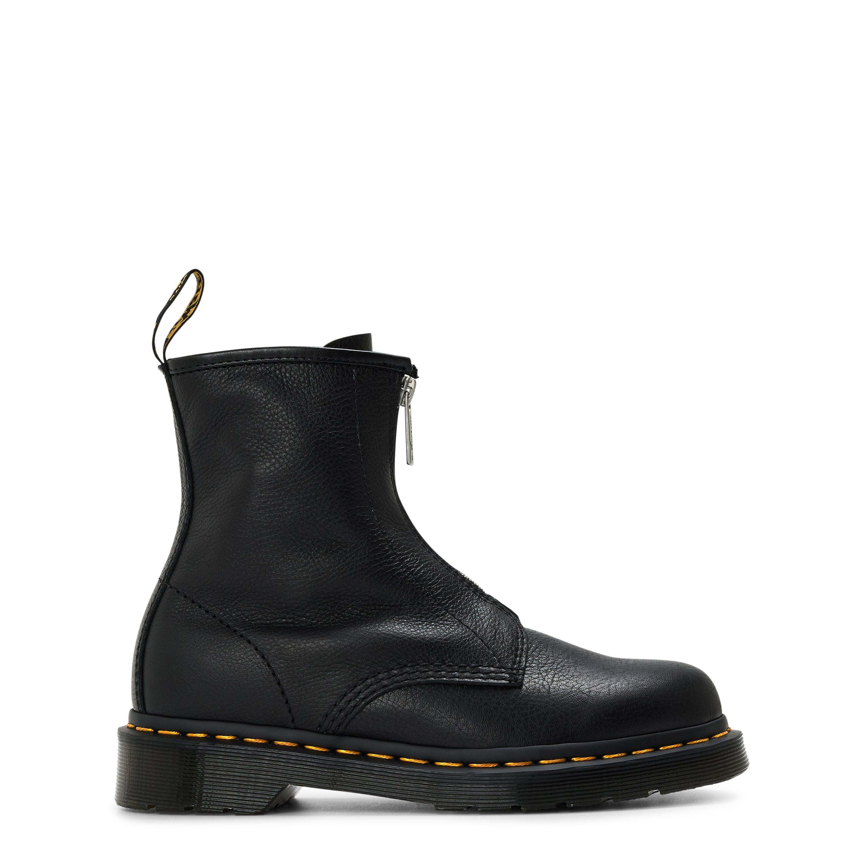 Dr Martens Women's Zipped Flat Ankle Boots - Black Virginia - Size 6 (39)