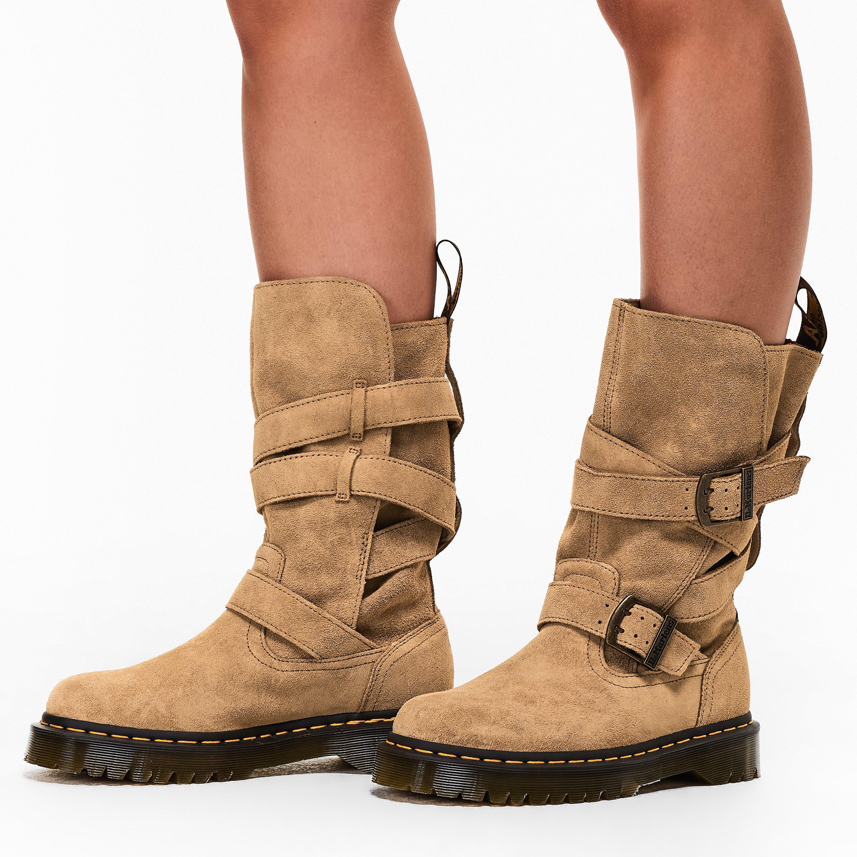 Savannah Tan - Dr Martens - Women's Anistone Strap Knee High Boots - 3