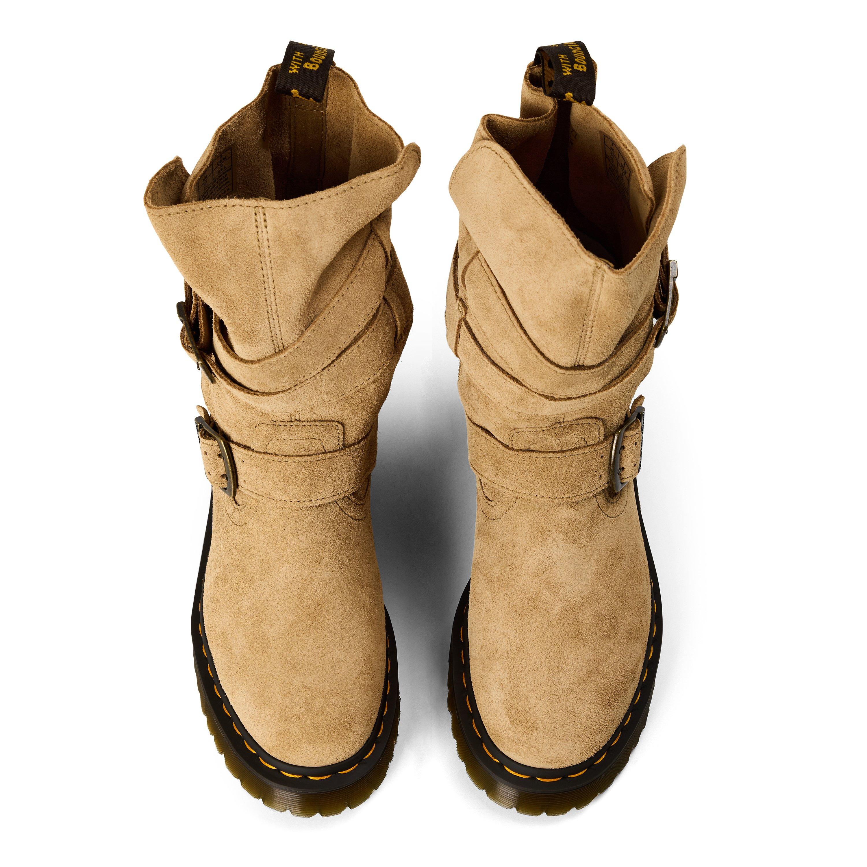 Savannah Tan - Dr Martens - Women's Anistone Strap Knee High Boots - 5