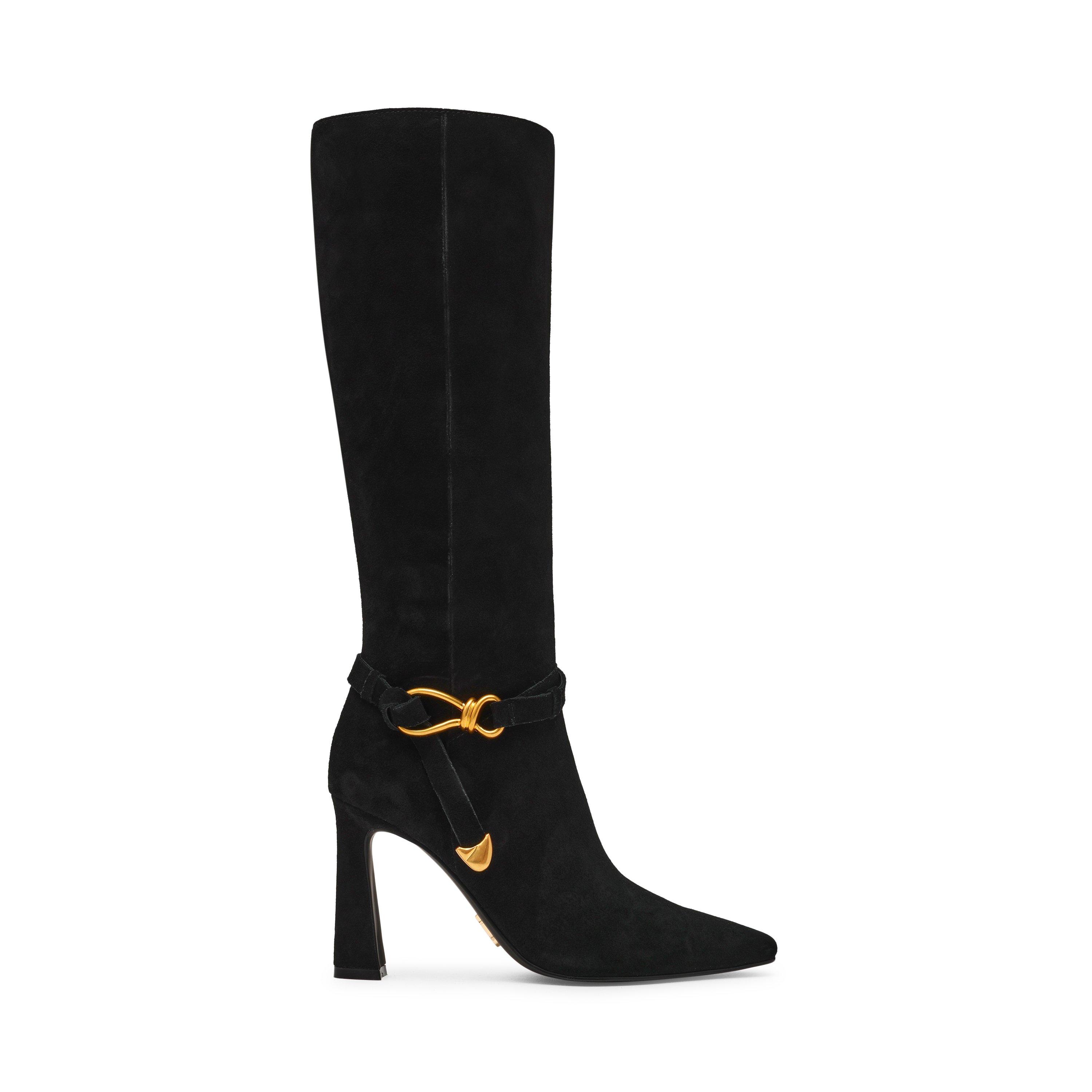 Black Sued - Steve Madden - Women's Sirrens Knee High Boots - 1