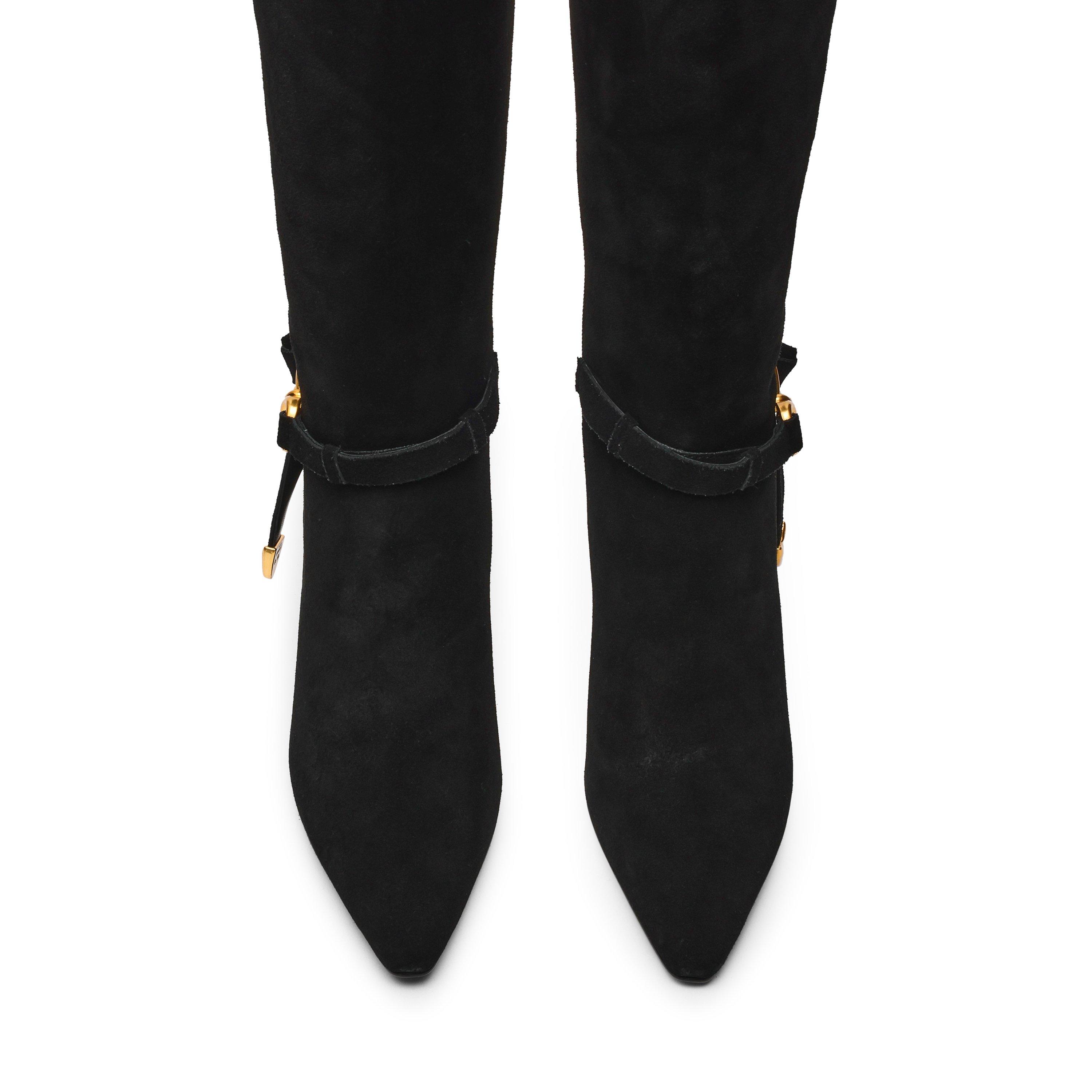 Black Sued - Steve Madden - Women's Sirrens Knee High Boots - 5