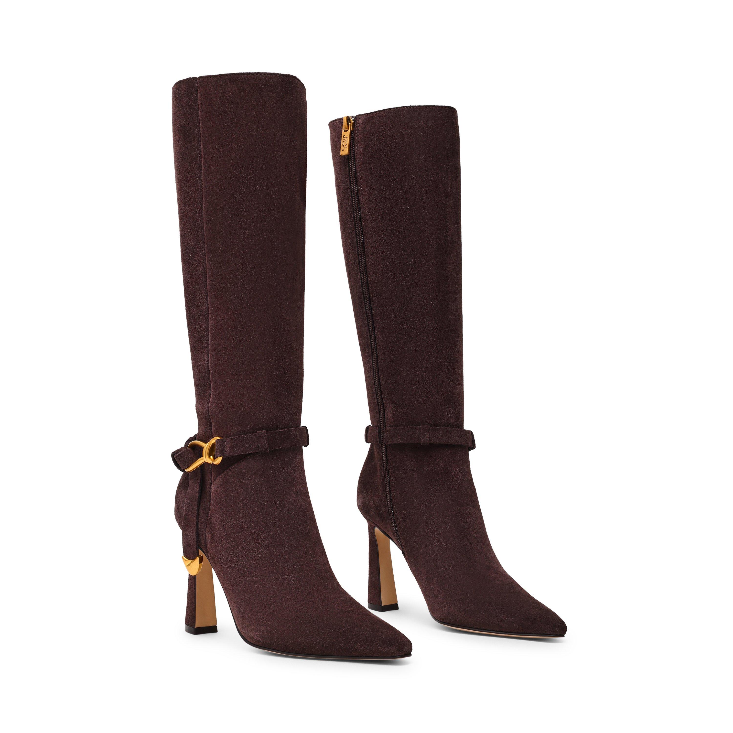 Brown Sued - Steve Madden - Women's Sirrens Knee High Boots - 3