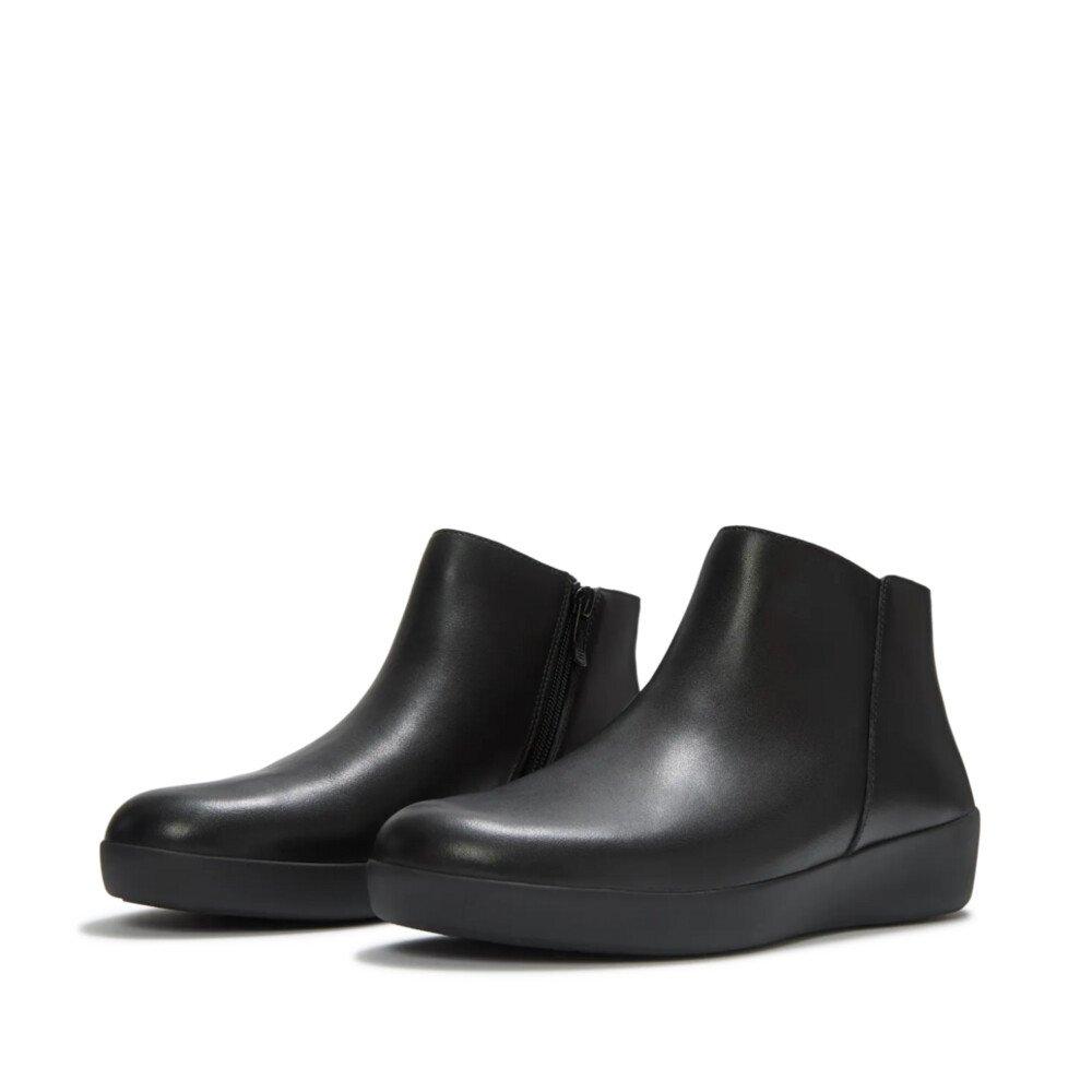 ALL BLACK - FitFlop - Womens Flowform Wedge Flat Ankle Boots - 3