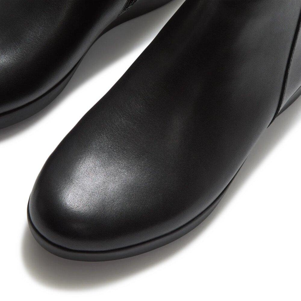 ALL BLACK - FitFlop - Womens Flowform Wedge Flat Ankle Boots - 5