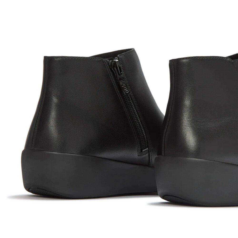 ALL BLACK - FitFlop - Womens Flowform Wedge Flat Ankle Boots - 6