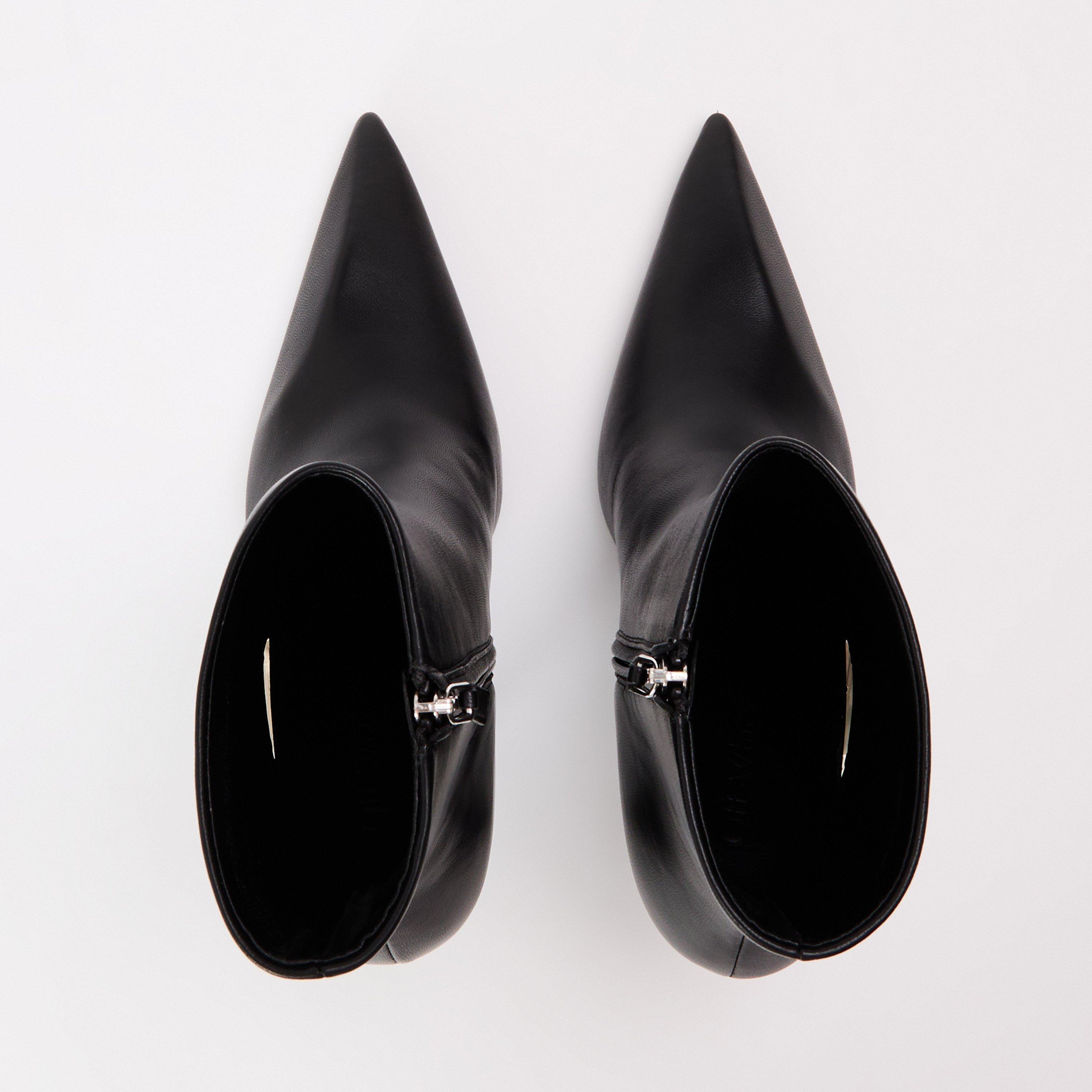 Black/Silver - Off White - Women's Flat Ankle Boots - 4