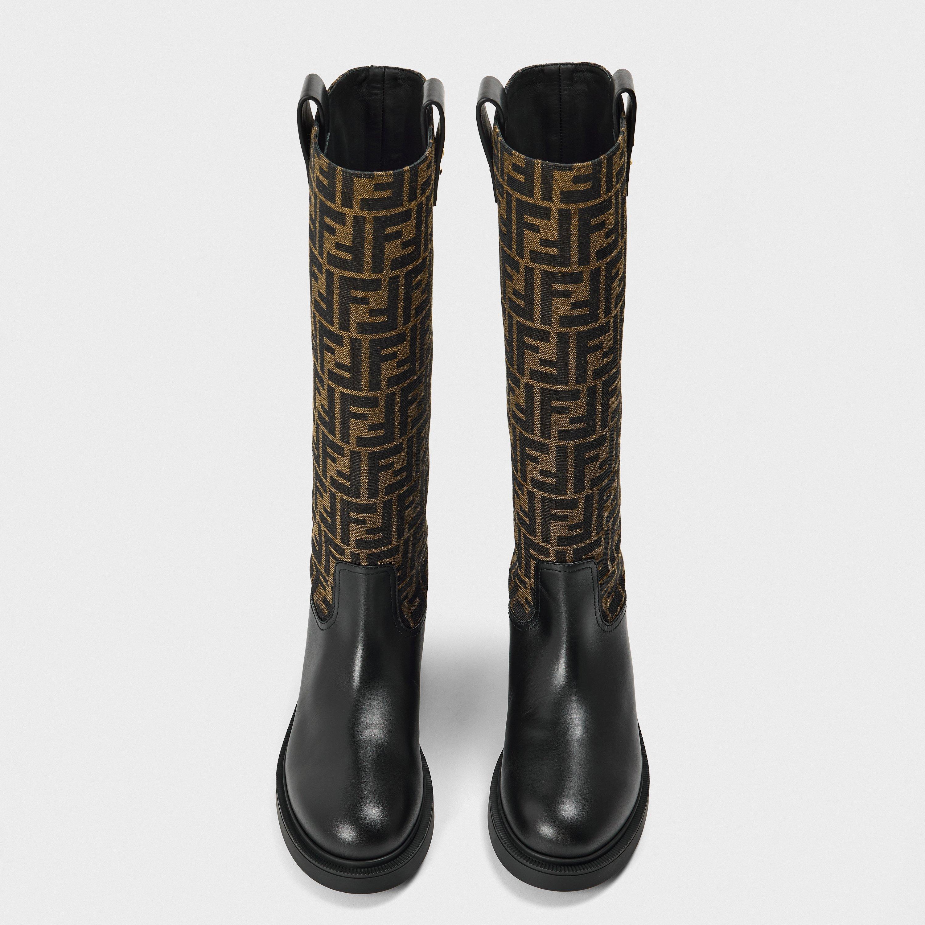 Nero/Tabacco - Fendi - Women's Knee High Boots - 5