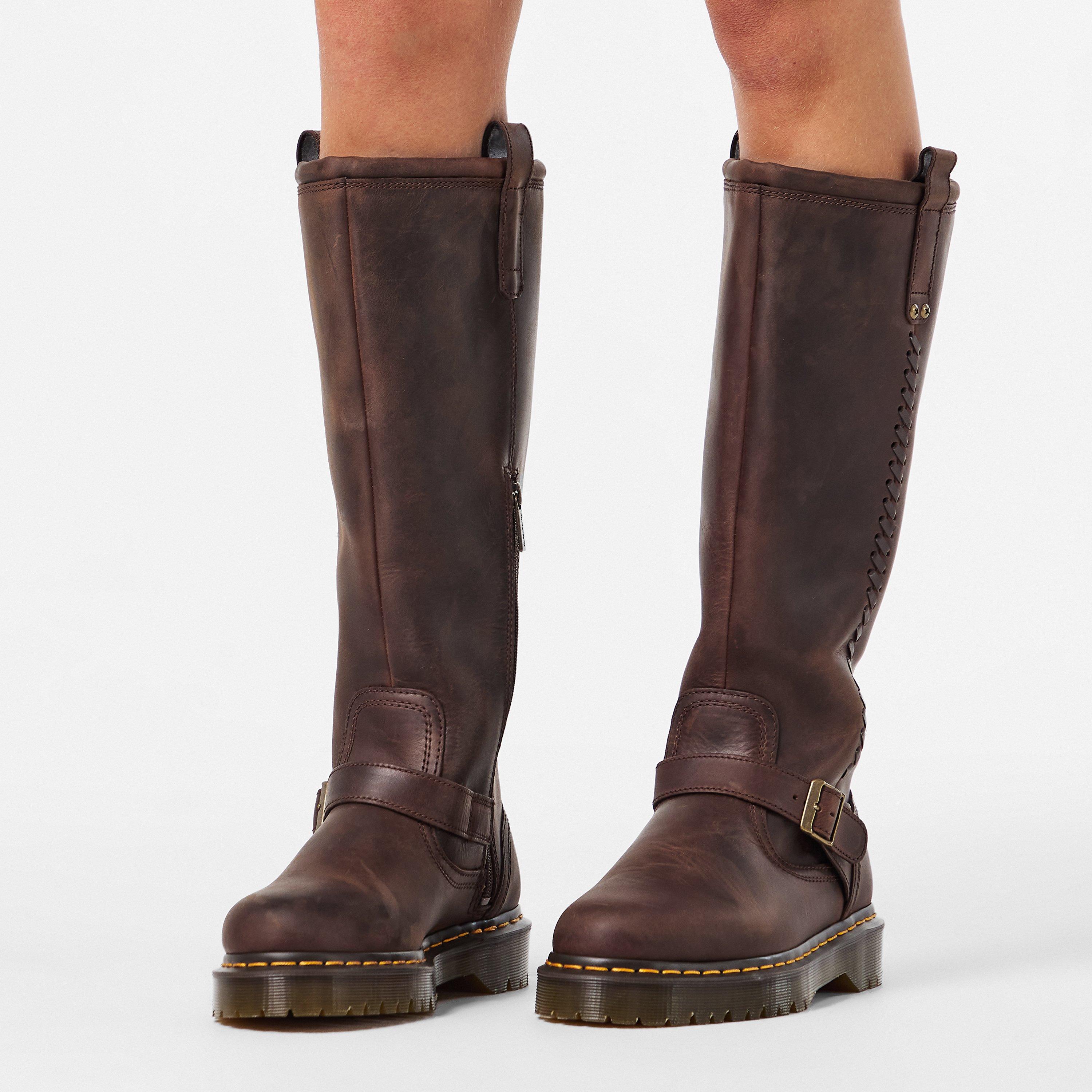 Dark Brown - Dr Martens - Anistone Knee High Boot - 3