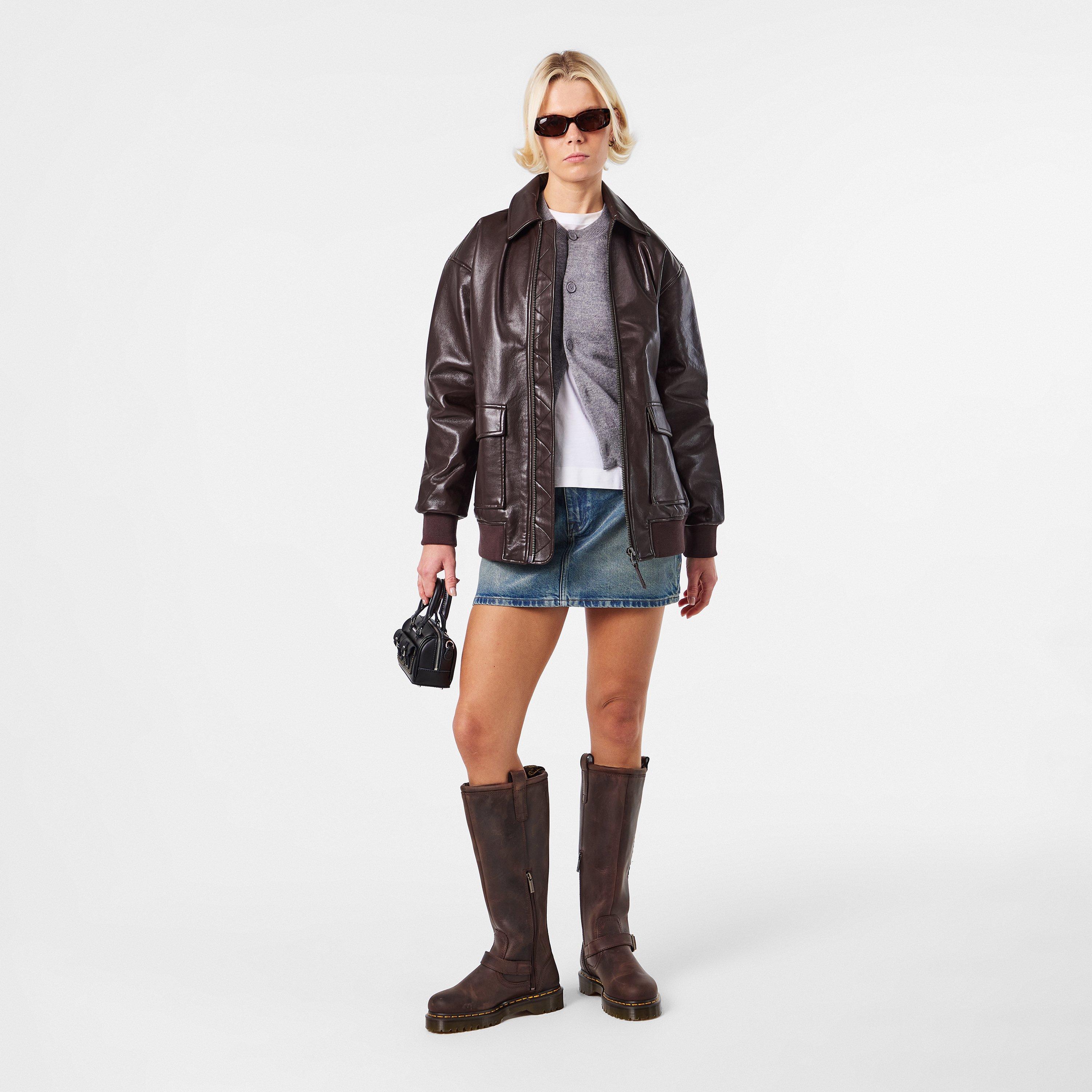 Dark Brown - Dr Martens - Anistone Knee High Boot - 6