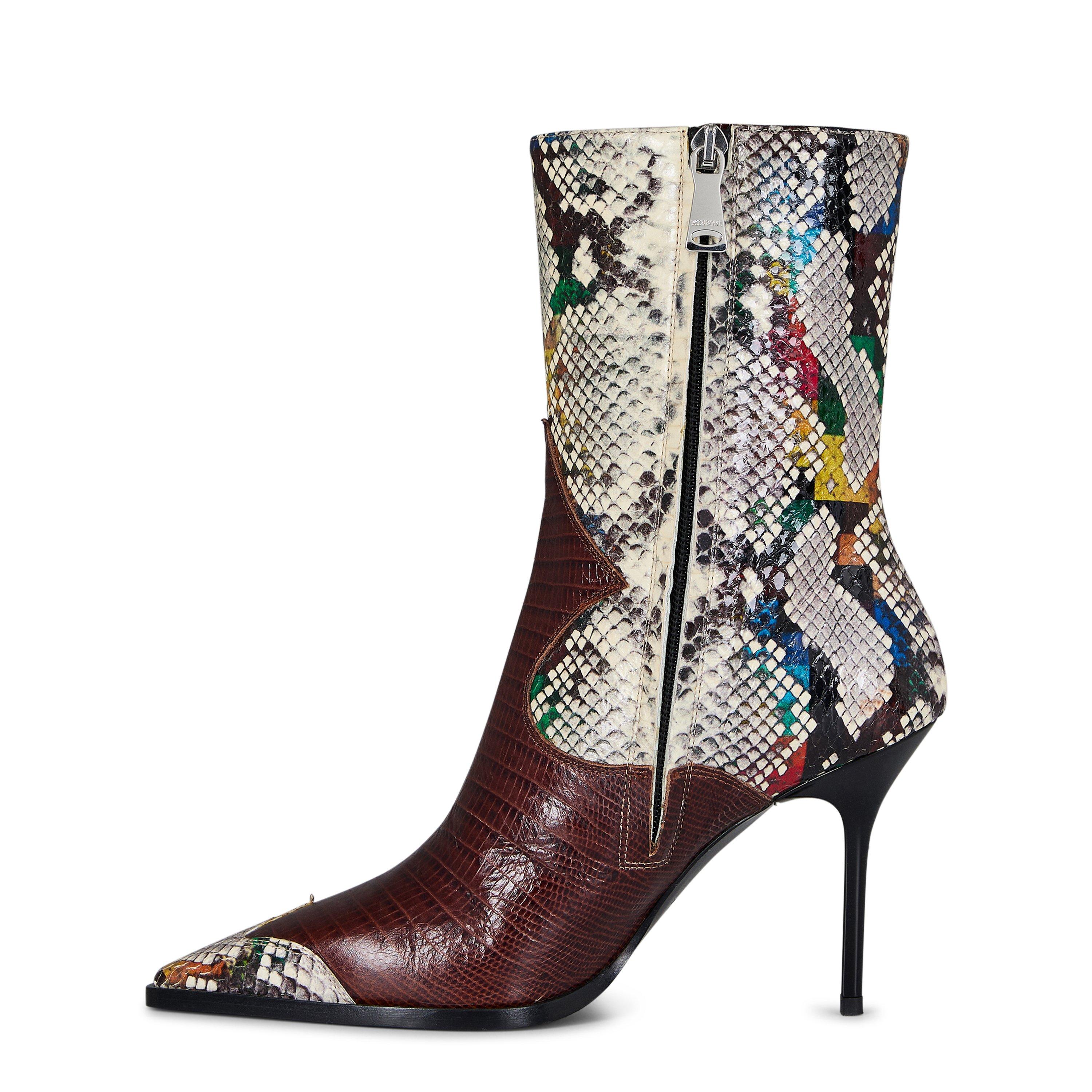 Multi - Missoni - Women's Snakeskin Print Heeled Boots - 2