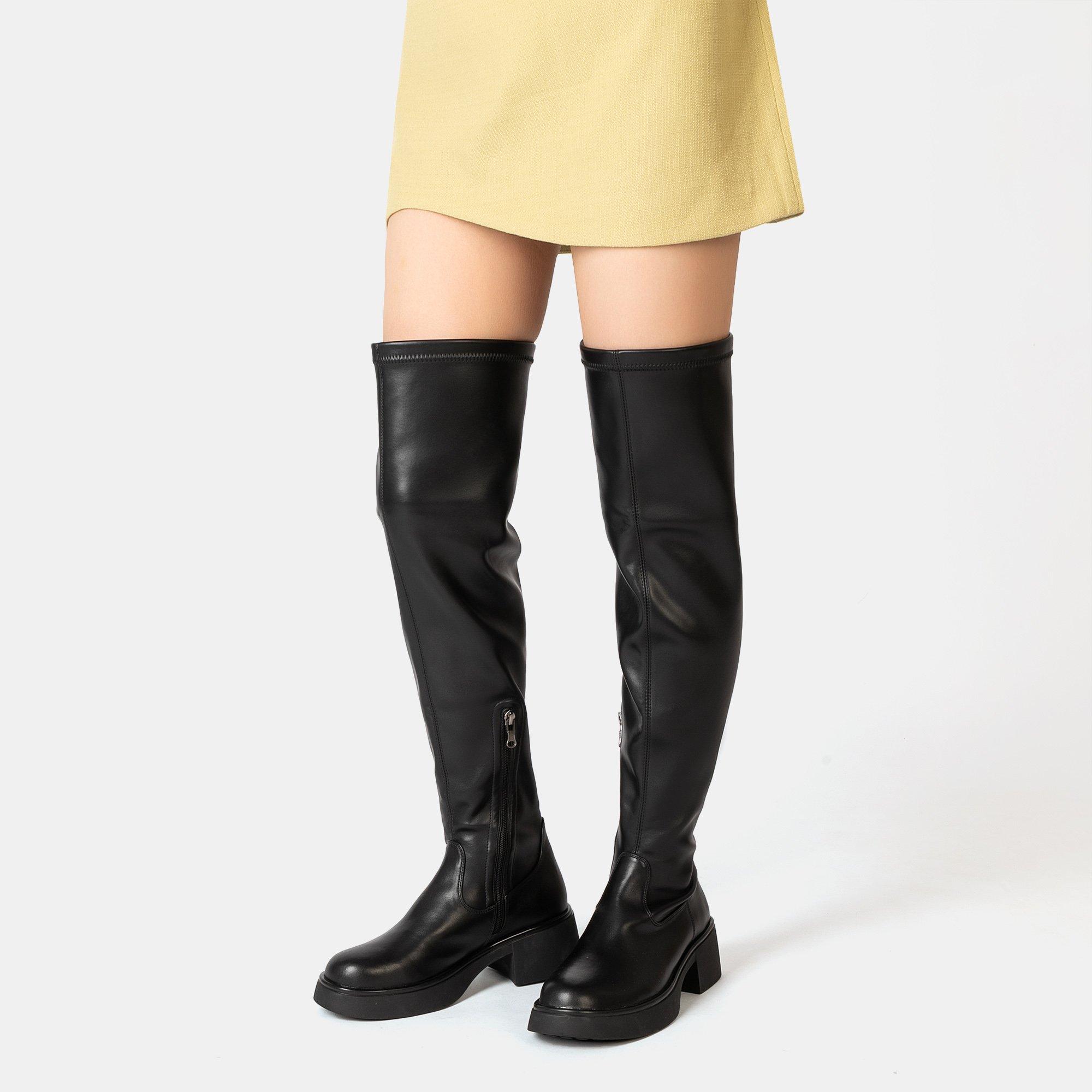 Black - Miso - Over The Knee Ladies Boots - 6