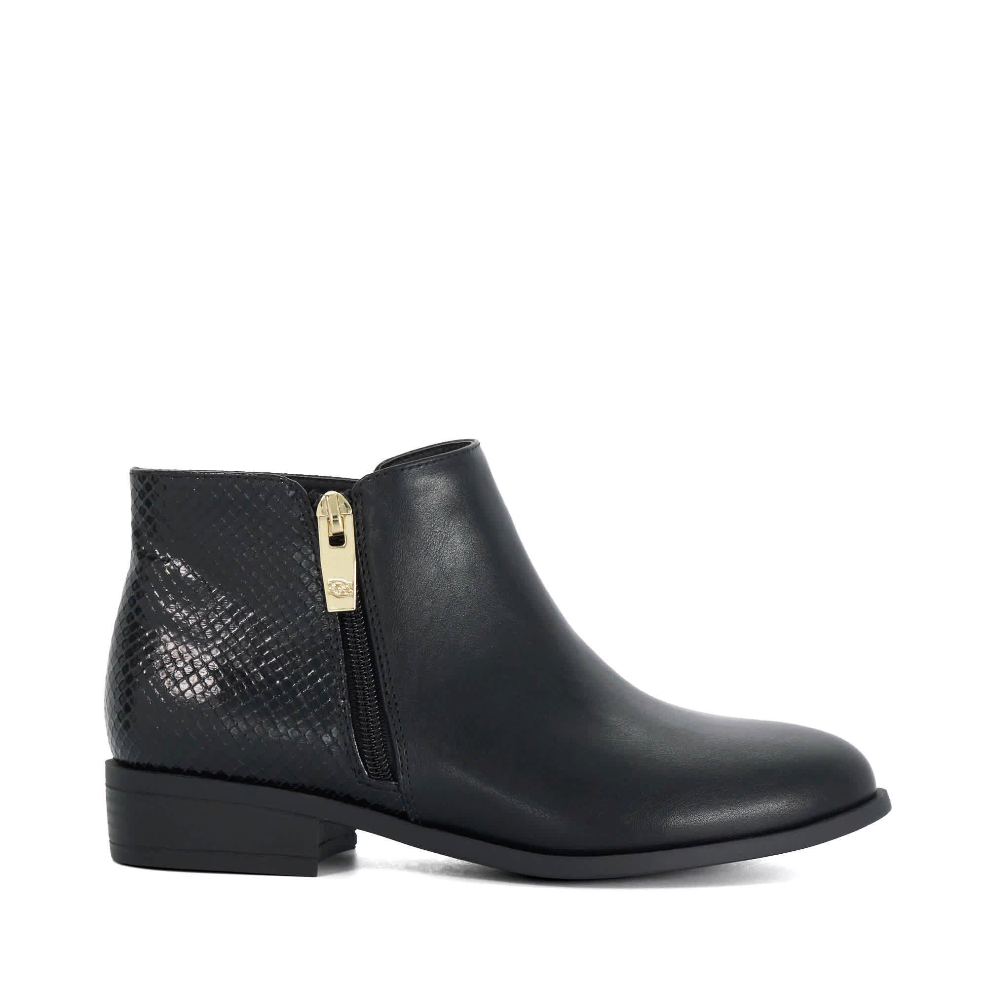 Dune London Women's Preppie Leather Heeled Ankle Boots - Black - 7 (40)
