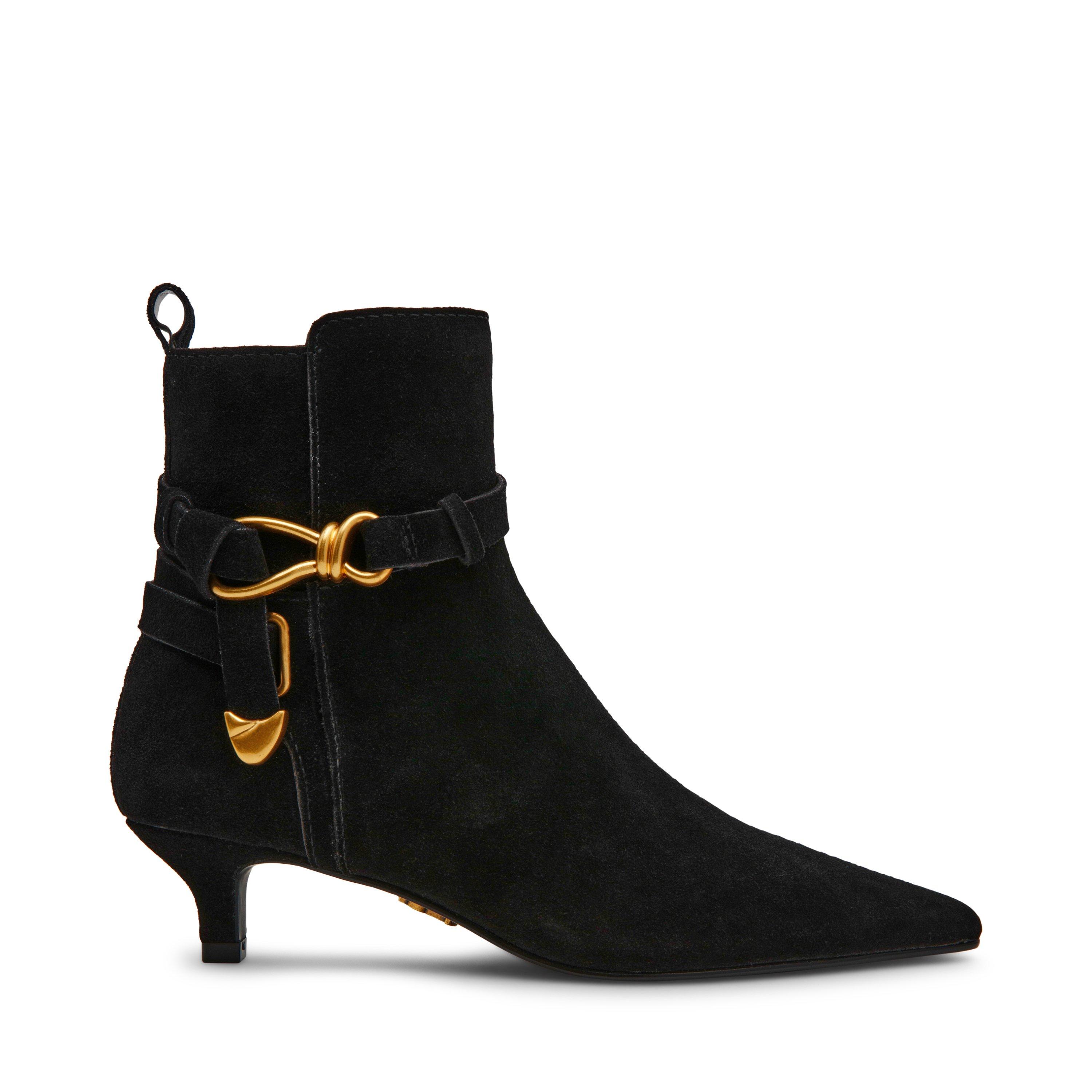 Steve Madden Women's Roller Ankle Heeled Boots - Black Suede - Size 7 (40)