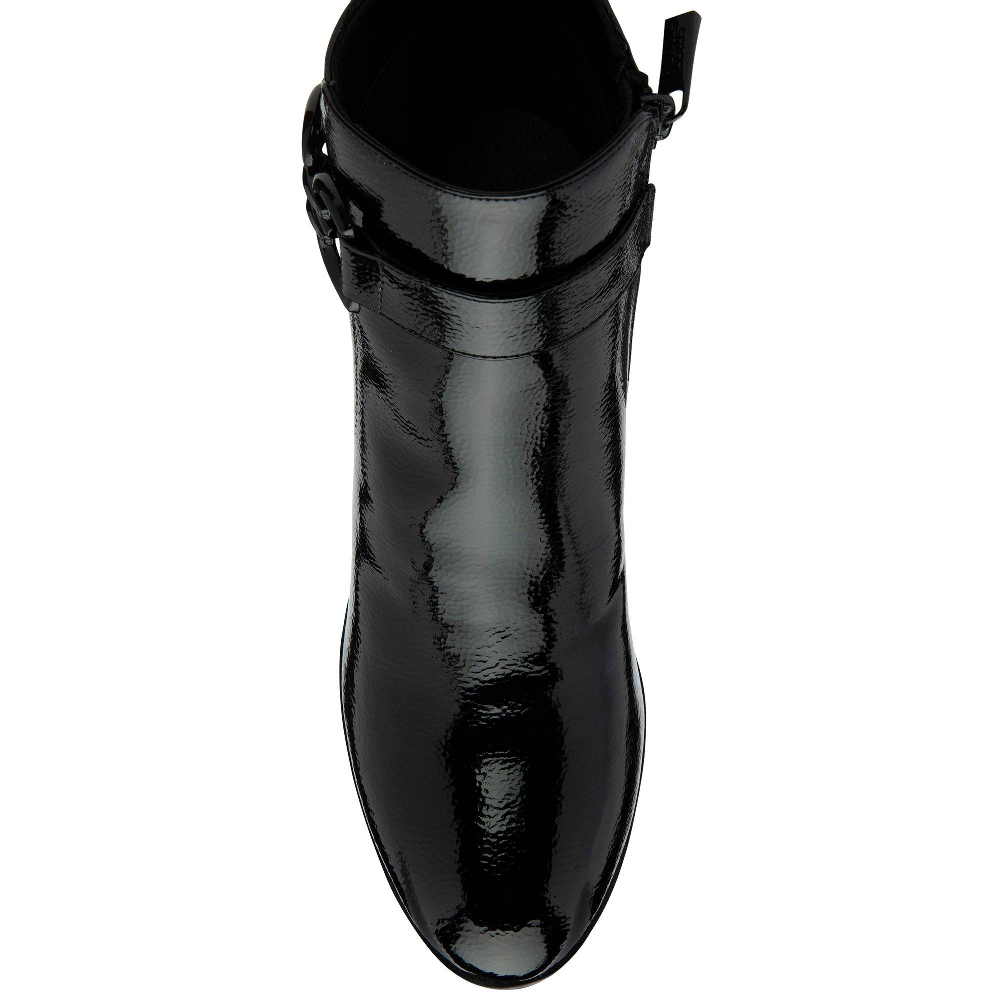 Black Patent - Lotus Shoes - Lotus Amarin Black Patent Heeled Ankle Boots - 4