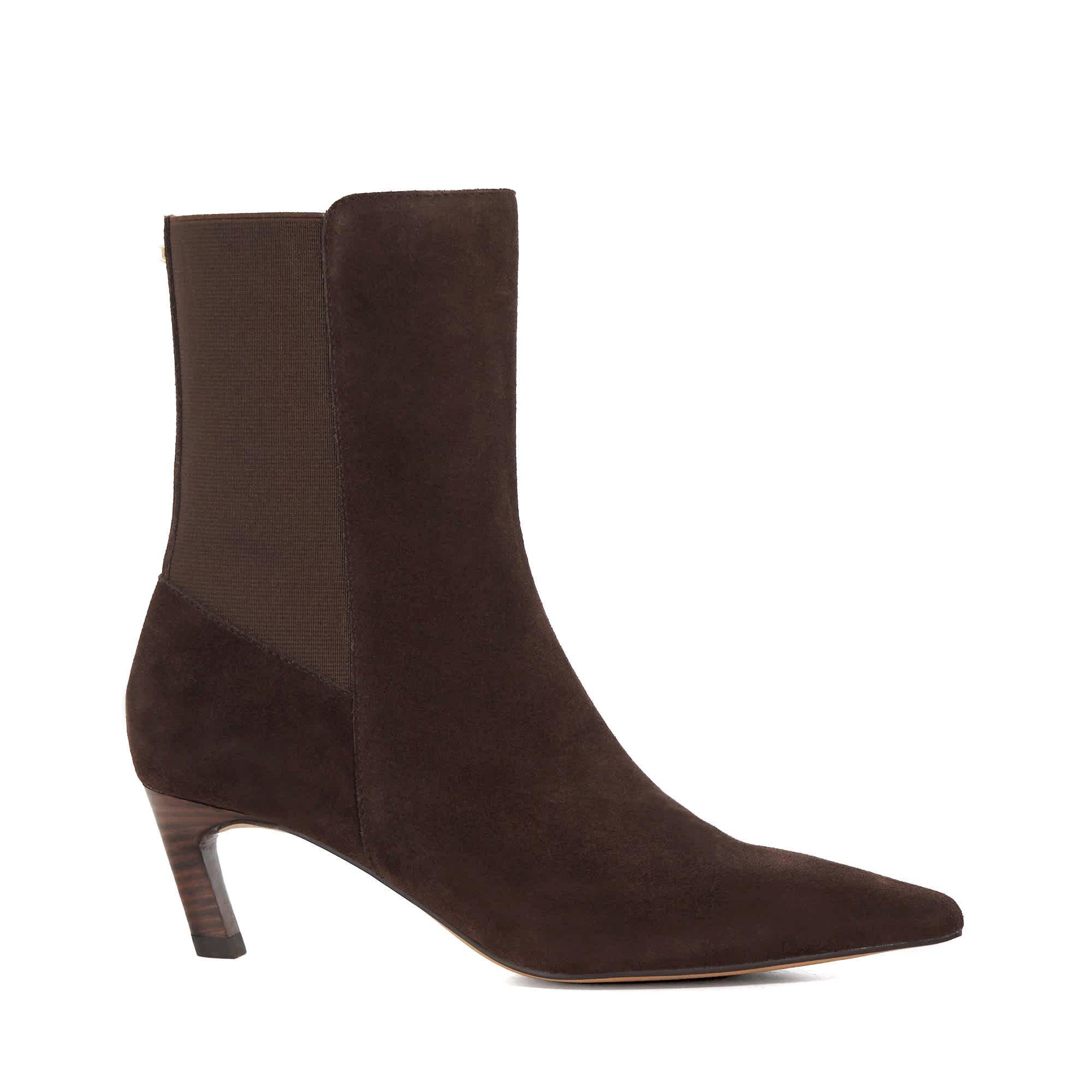 Brown Suede - Dune London - Women's Orlai Ankle Heeled Boots - 1