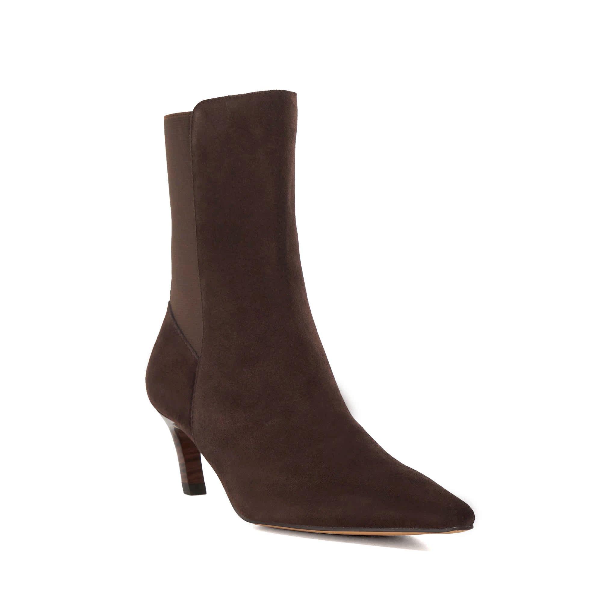 Brown Suede - Dune London - Women's Orlai Ankle Heeled Boots - 2
