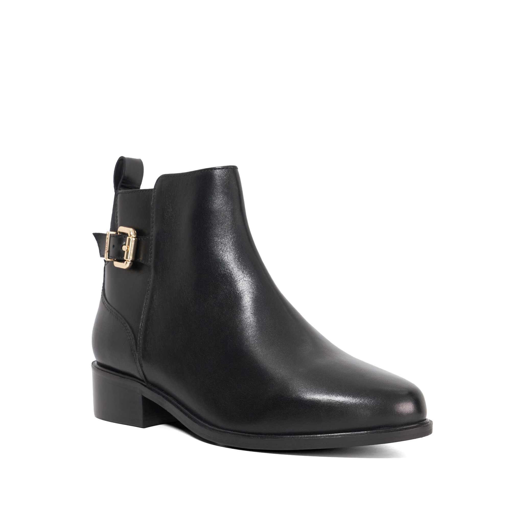 Cuir noir - Dune London - Women's Padri Flat Ankle Boots - 2