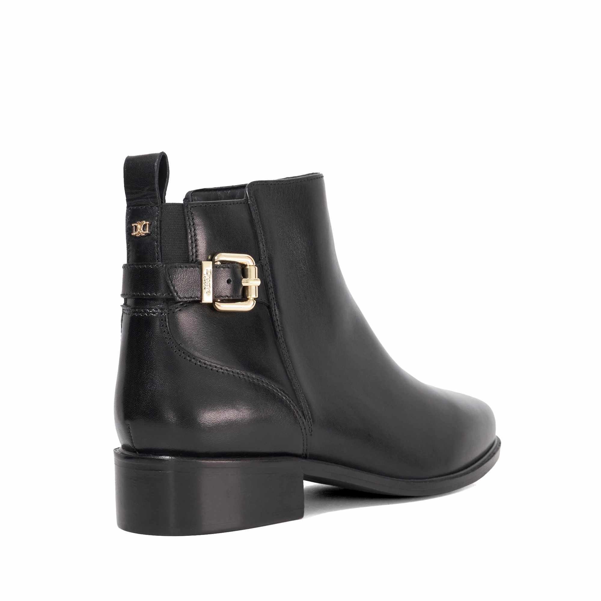Cuir noir - Dune London - Women's Padri Flat Ankle Boots - 3