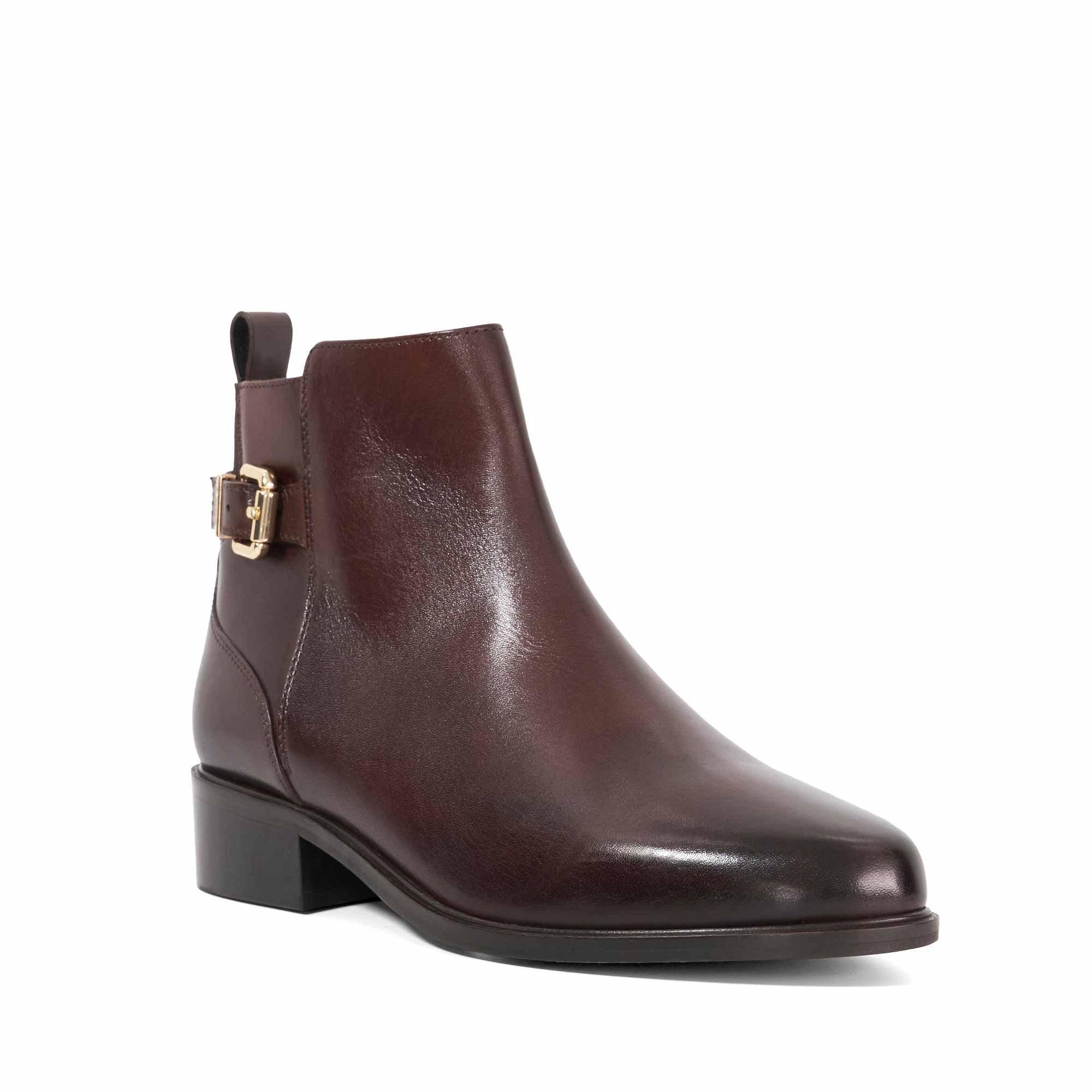 Bruin Leer - Dune London - Women's Padri Flat Ankle Boots - 2