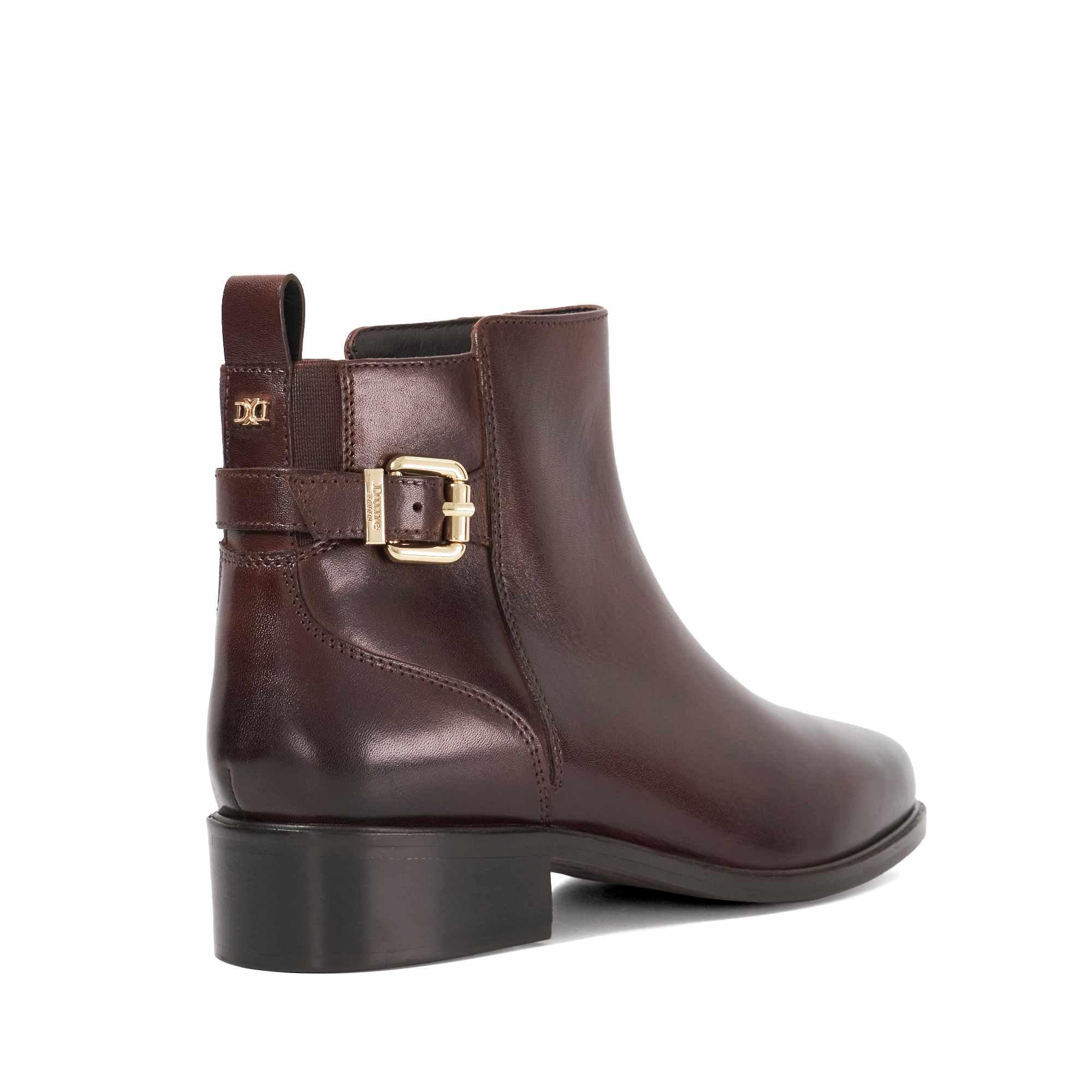 Bruin Leer - Dune London - Women's Padri Flat Ankle Boots - 3