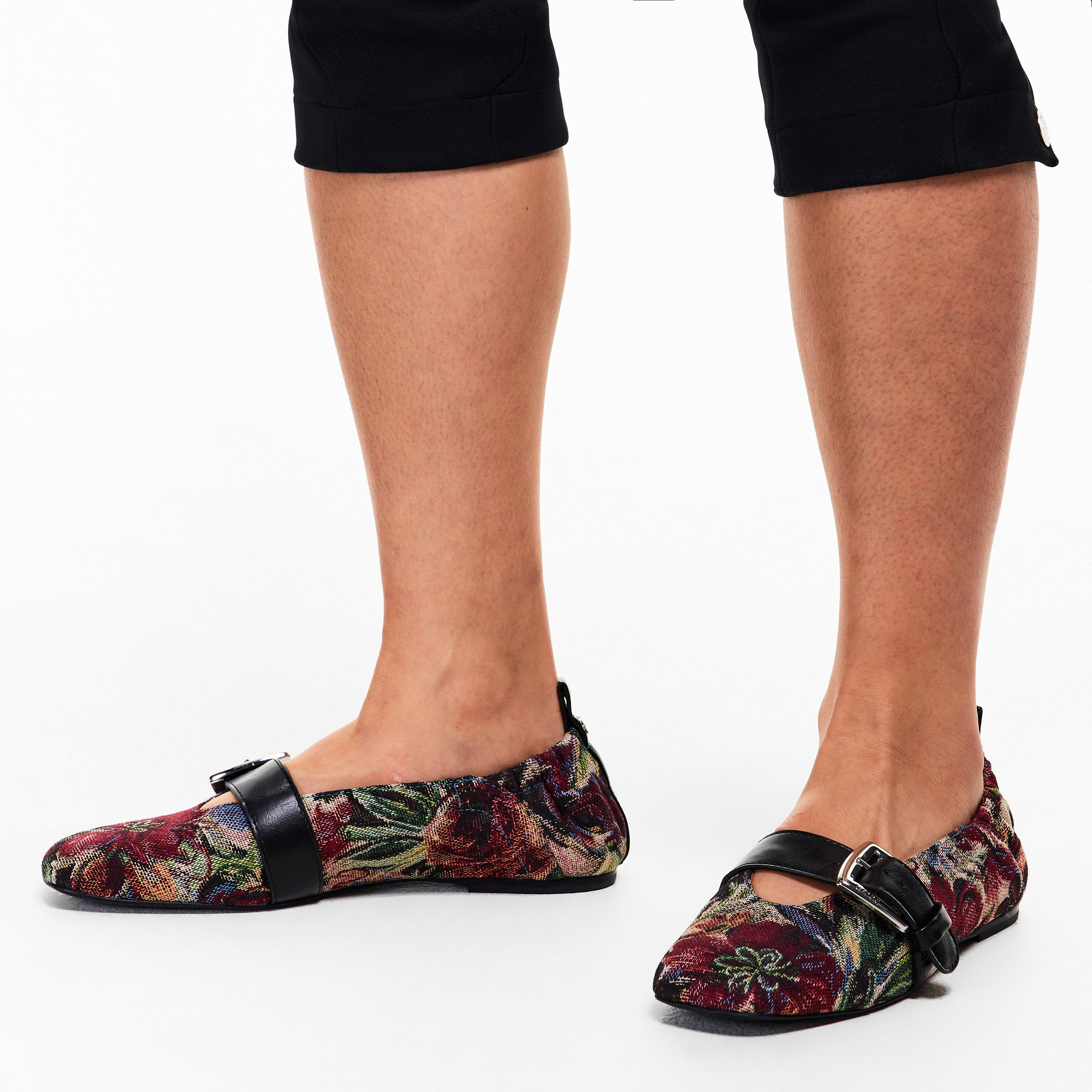 Tawny Port - Ganni - Women's Btrfly Strap Ballet Pumps - 3