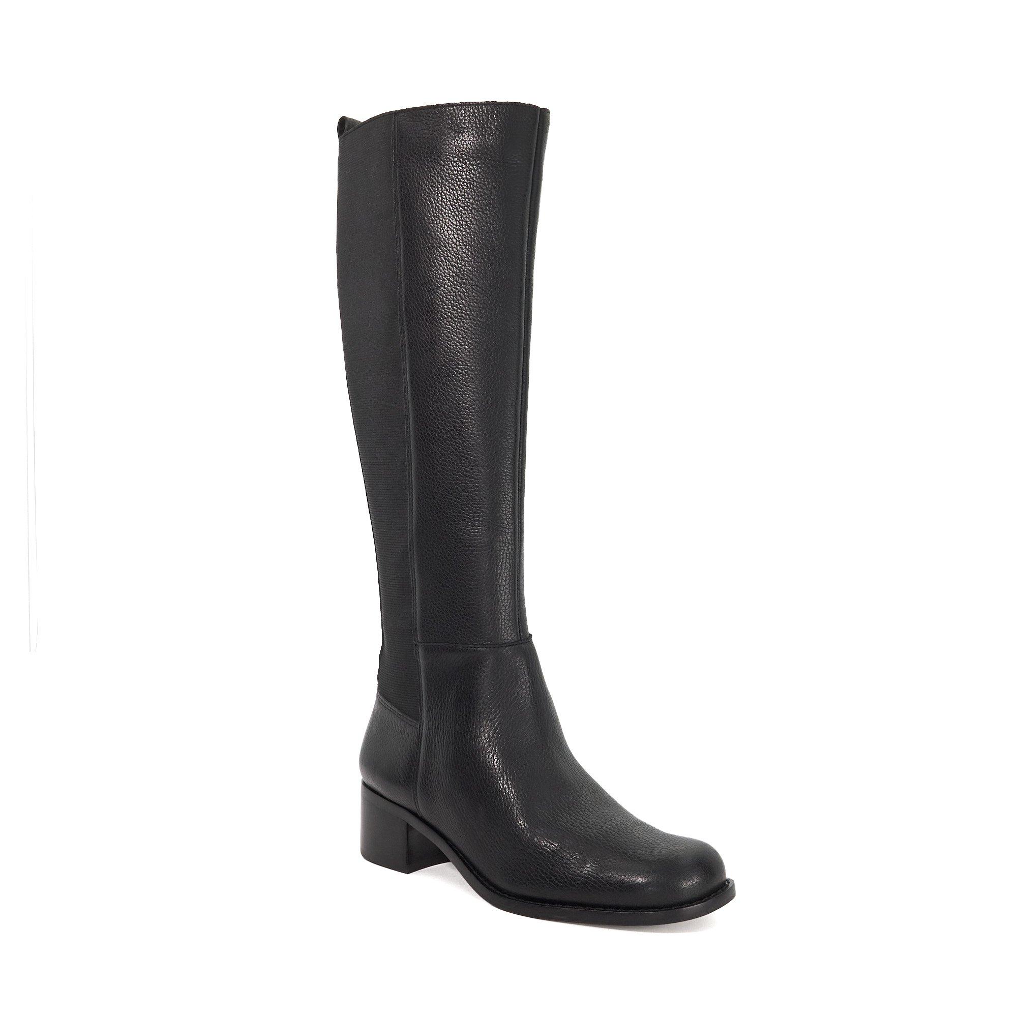 Black Leather - Dune London - Women's Turner Knee High Boots - 2