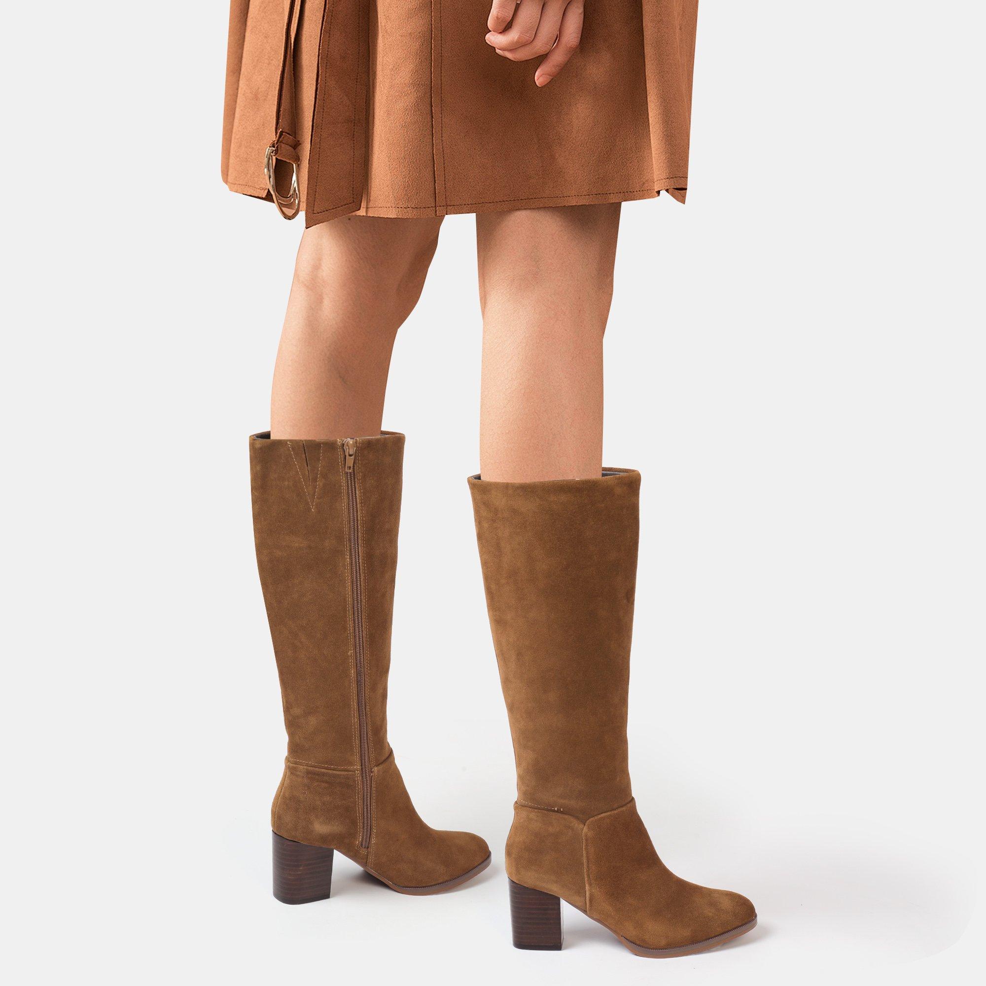 Brown - Biba - Suede Knee-High Boot Ladies - 6