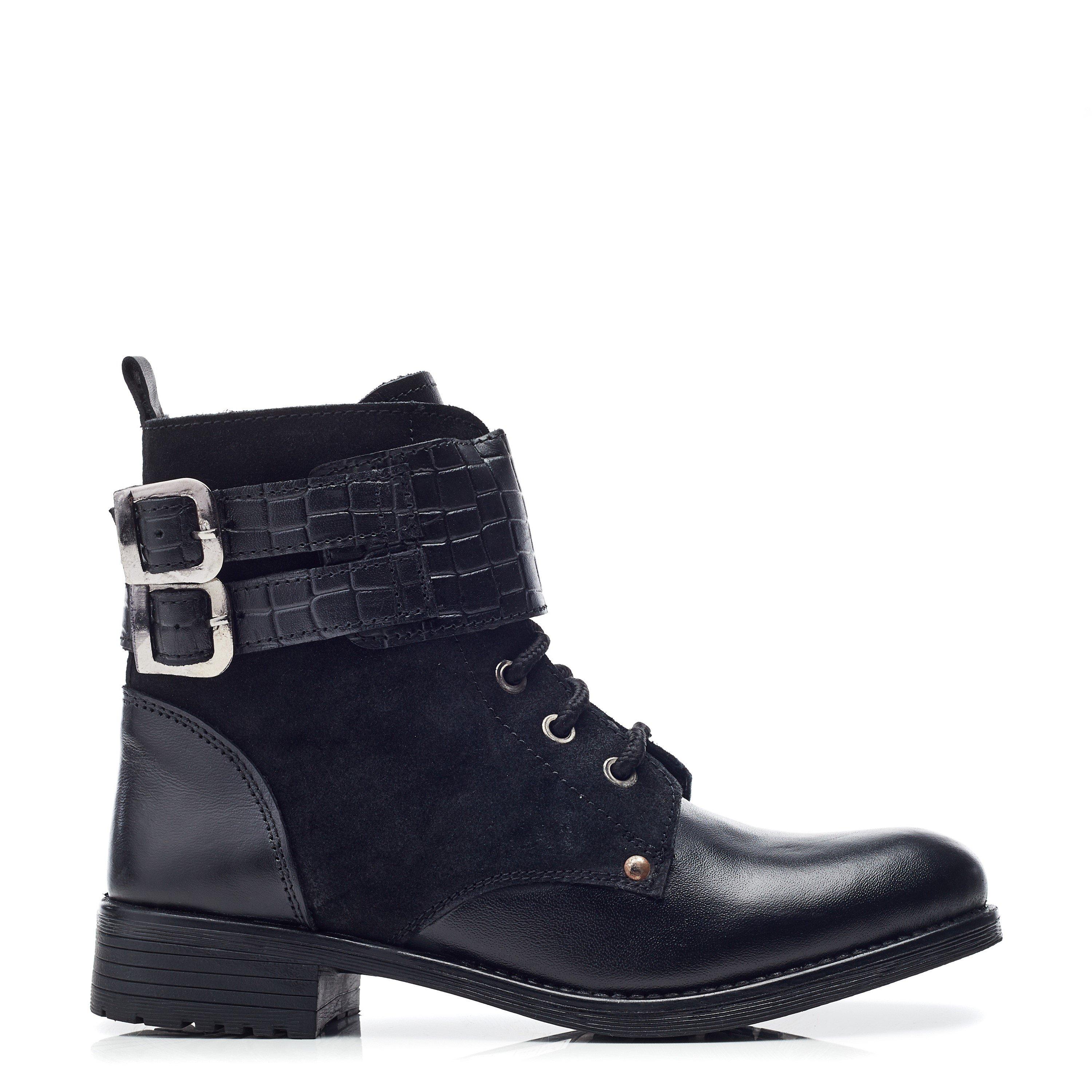 Moda In Pelle Women's Mauvaise Leather Block Heel Ankle Boots - Black - 4 (37)