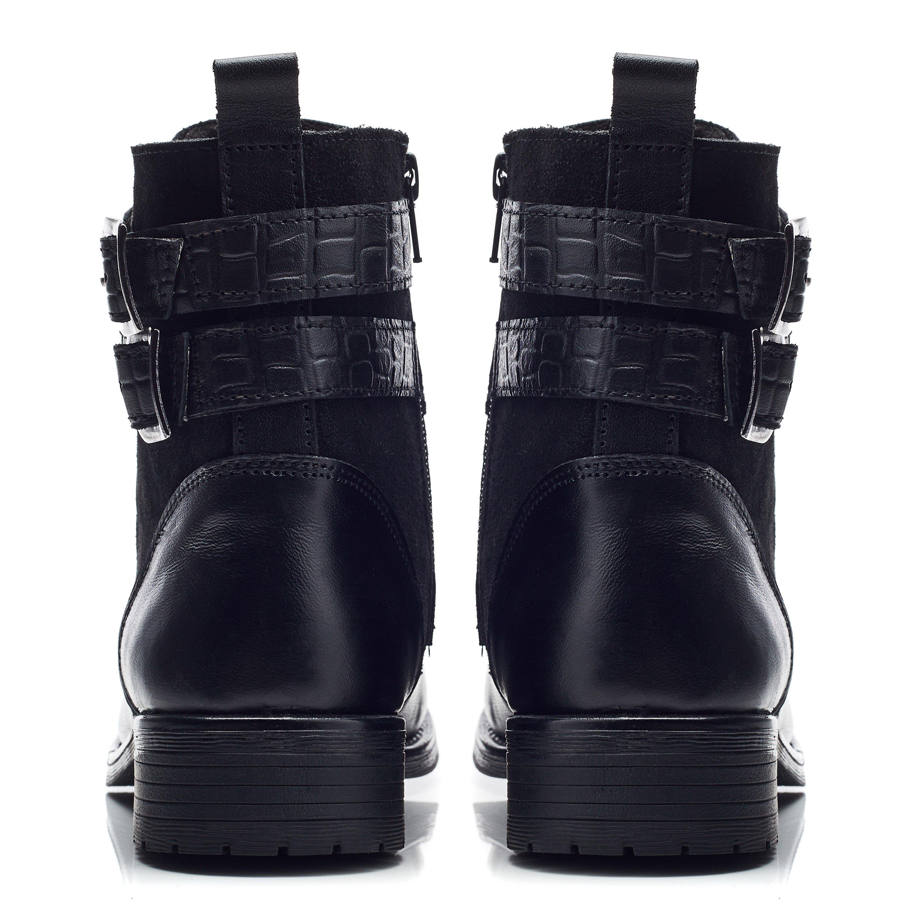 Negro - Moda in Pelle - Women's Mauvaise Leather Ankle Heeled Boots - 3