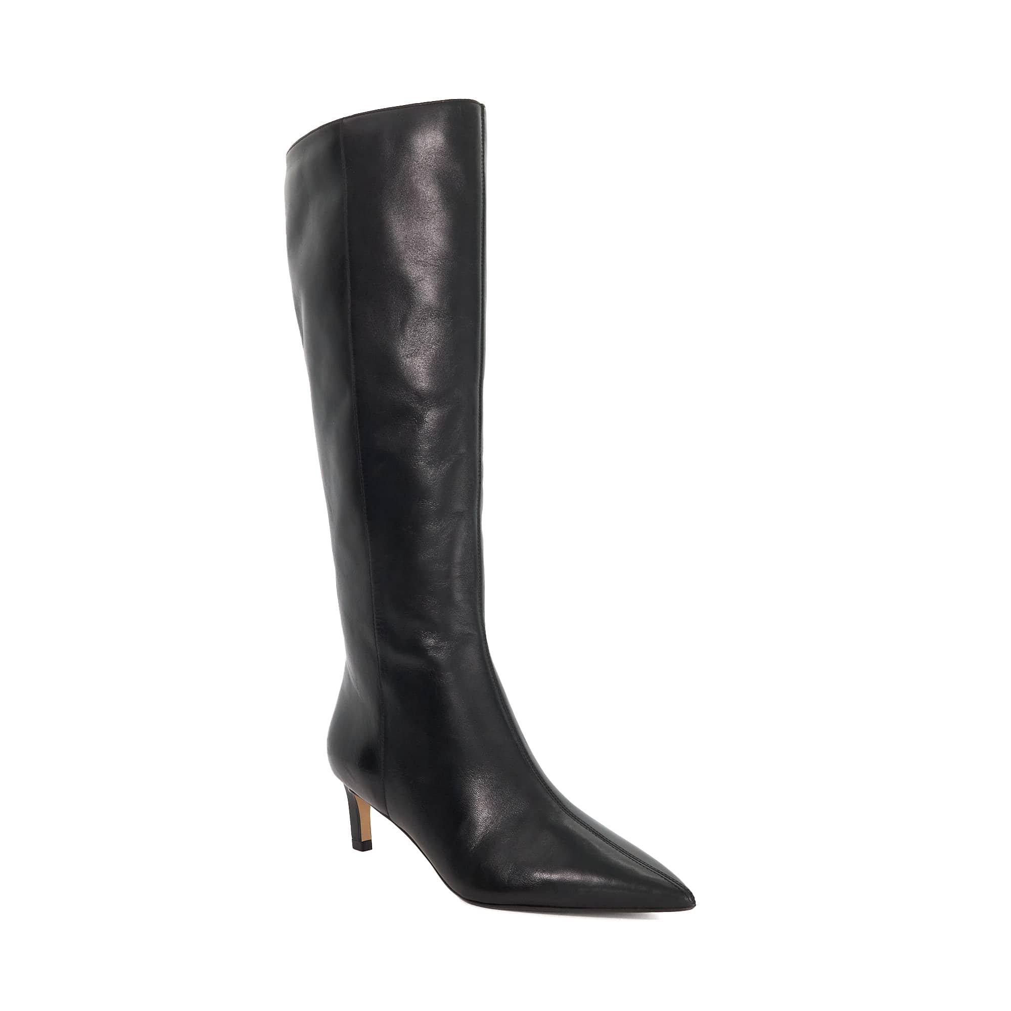 Black Leather - Dune London - Women's Smoothly Knee High Boots - 2