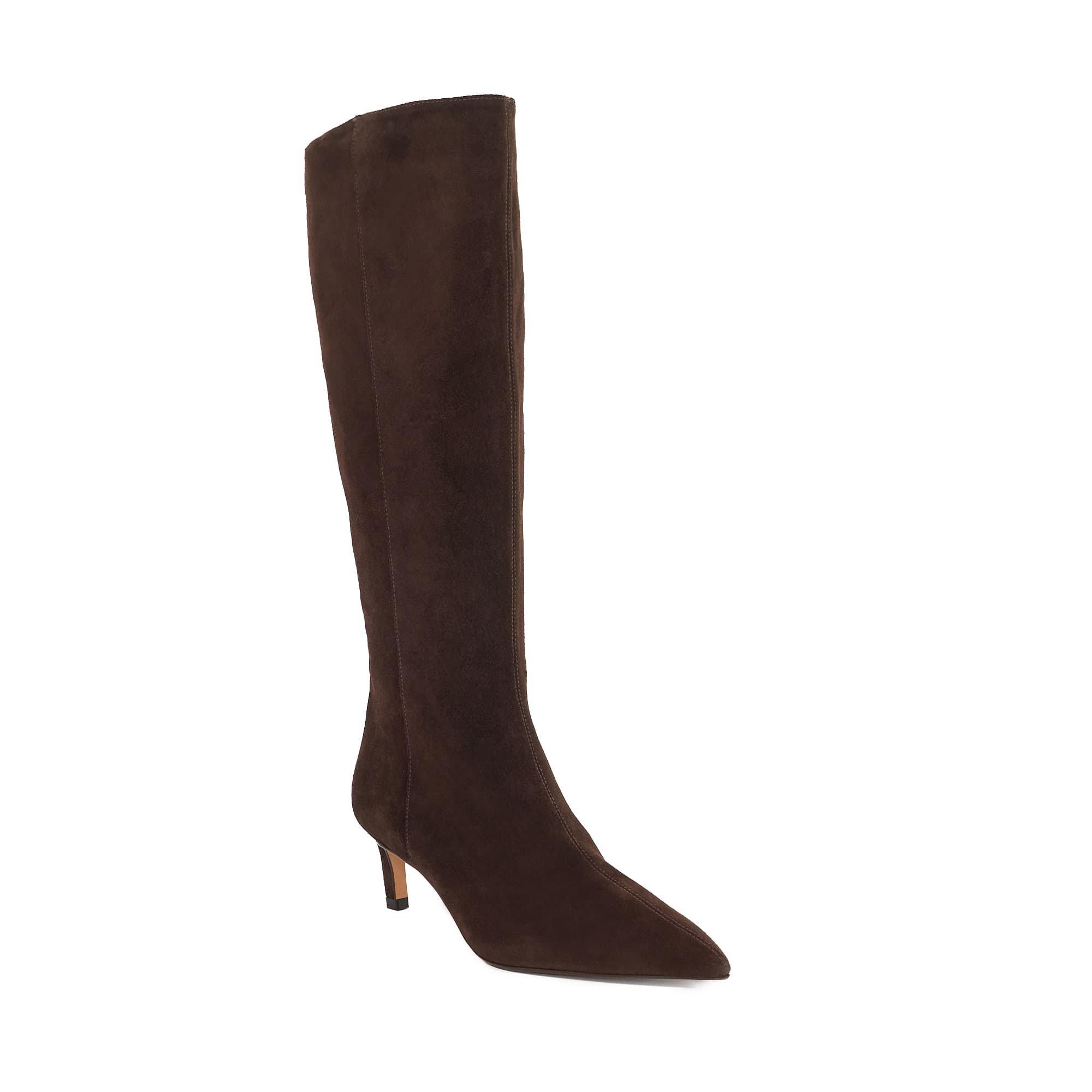 Brown Suede - Dune London - Women's Smoothly Knee High Boots - 2