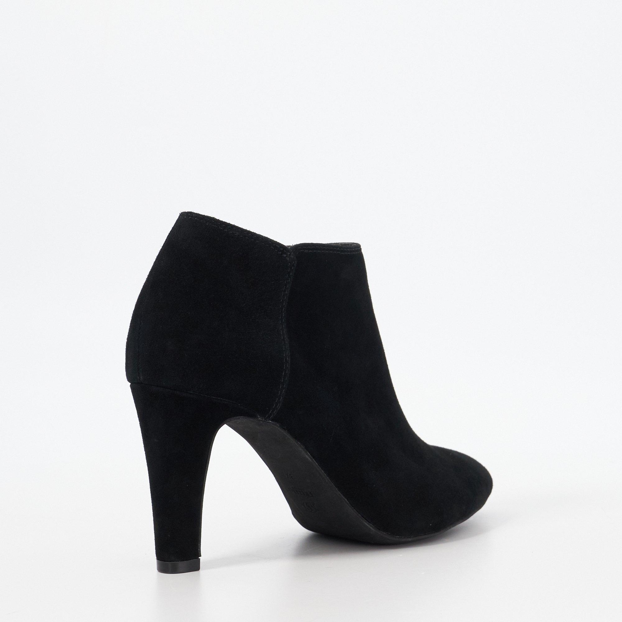 Black Suede - Dune London - Women's Omarah Ankle Heeled Boots - 3