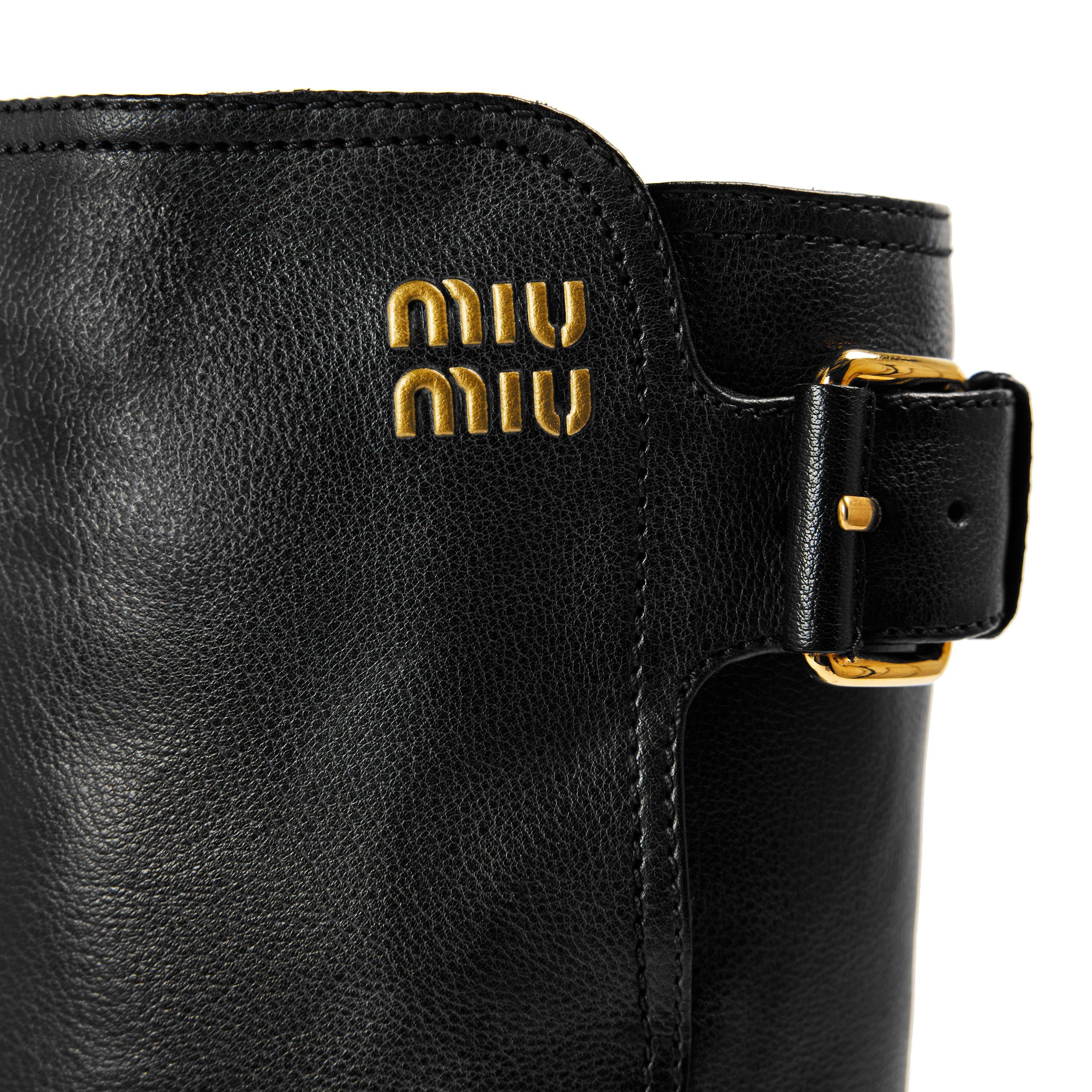 Nero - Miu Miu - Miu Buckle Knee High Ld63 - 3