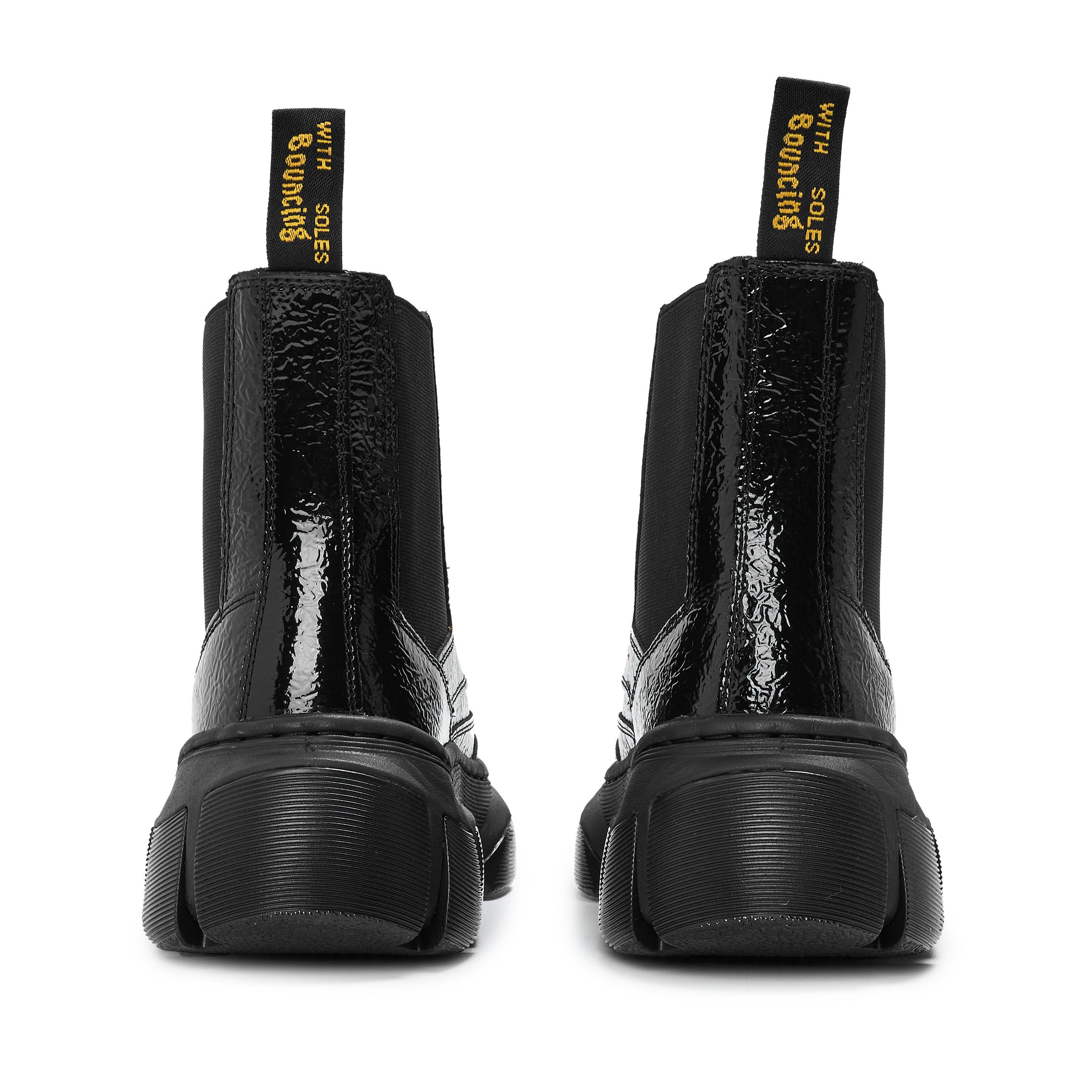 Black Patent - Dr Martens - DMXL Distressed Chelsea Boots - 3