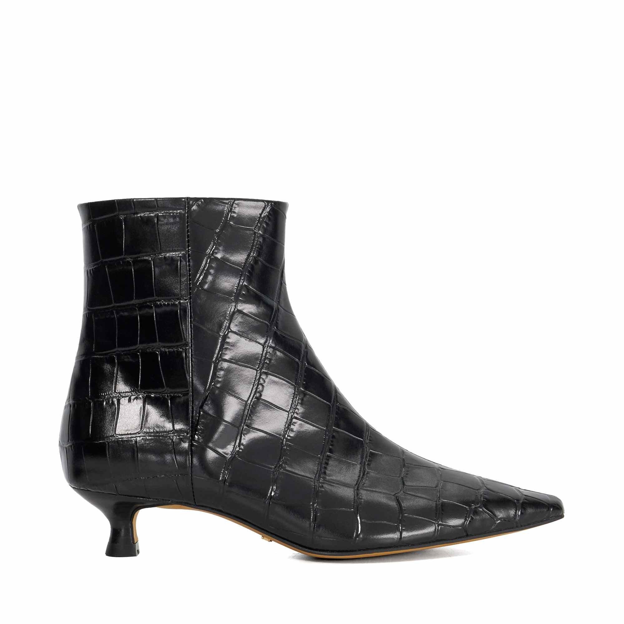 Dune London Women's Odore Ankle Heeled Boots - Black Leather - 5