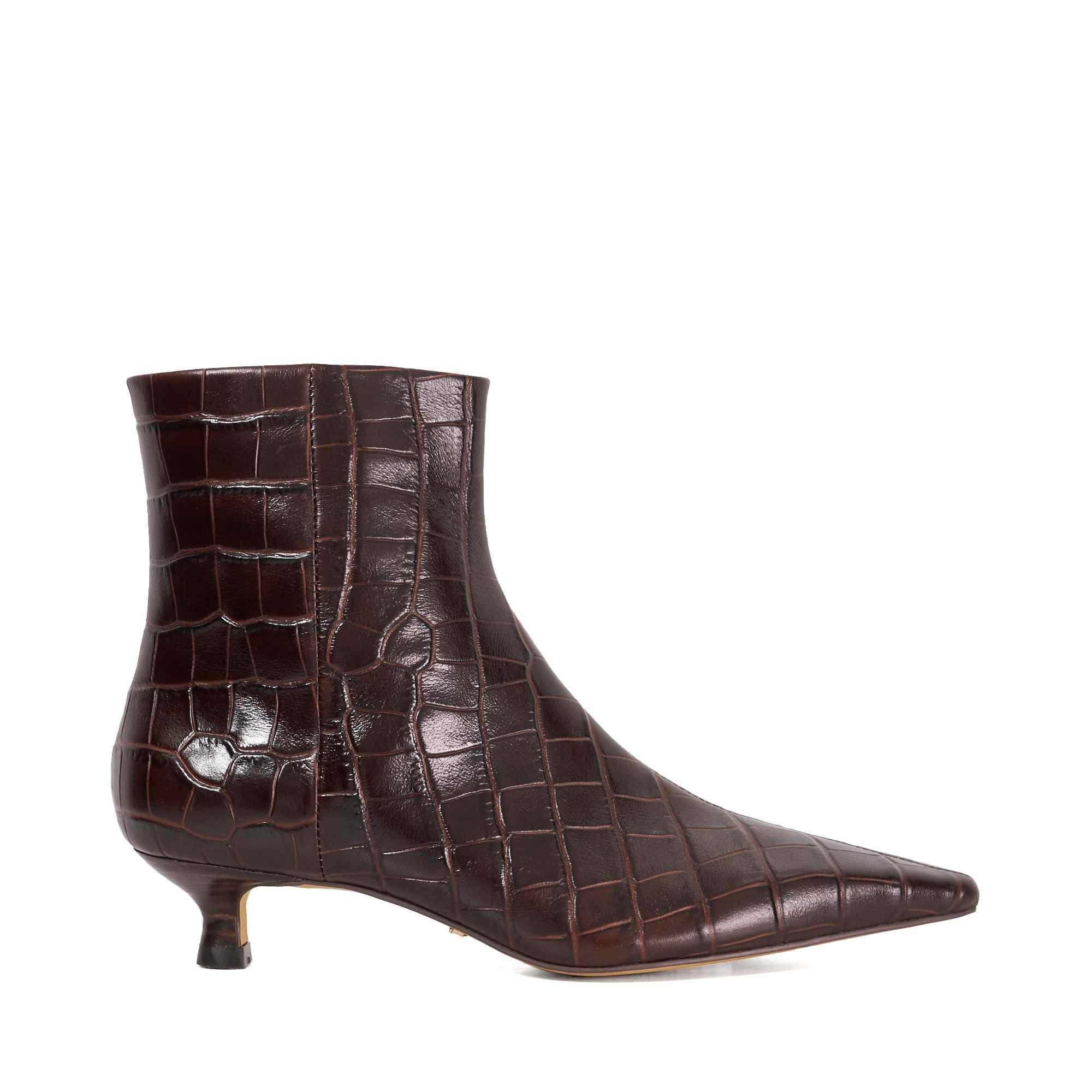 Dune London Women's Odore Ankle Heeled Boots In Brown Leather