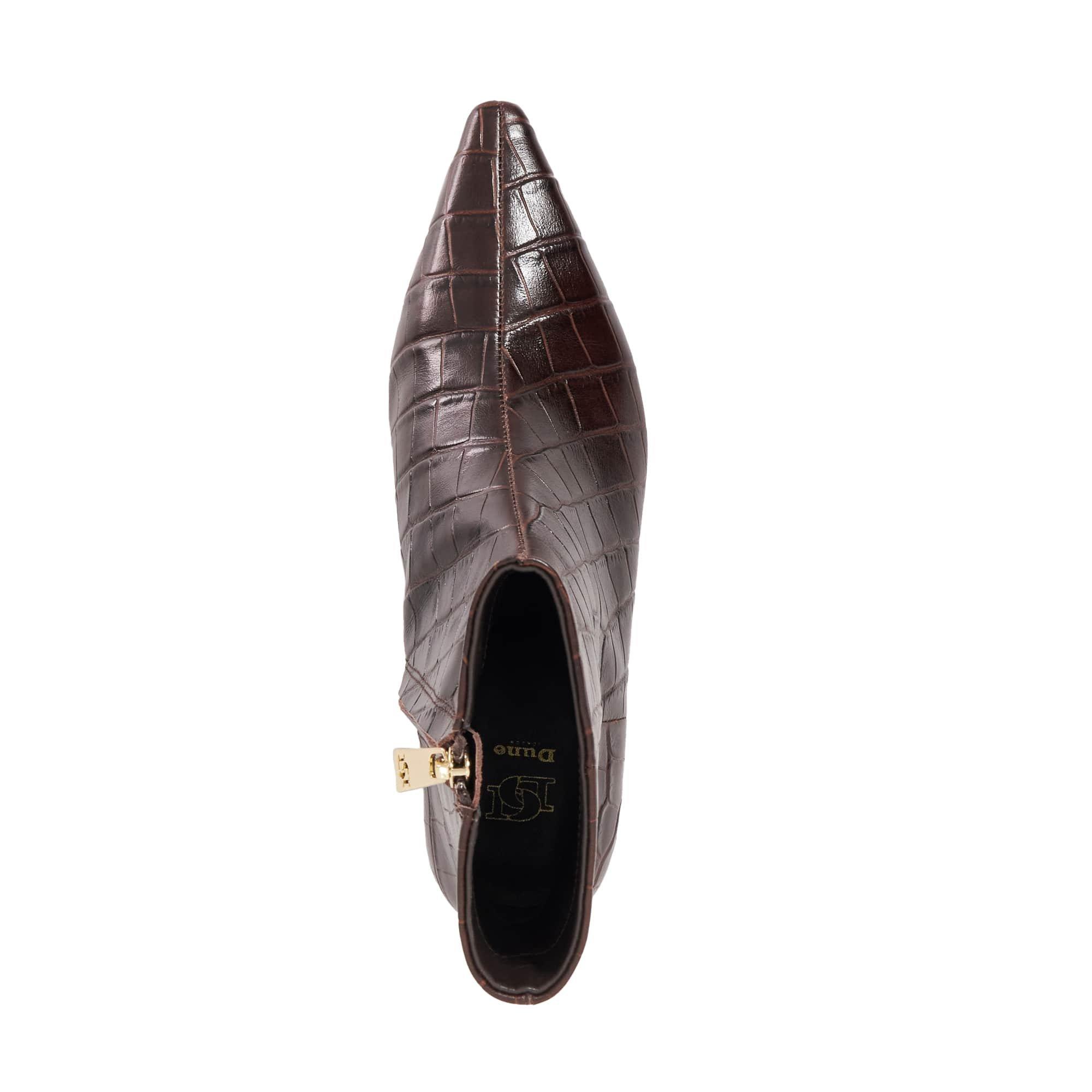 Brown Leather - Dune London - Women's Odore Ankle Heeled Boots - 4