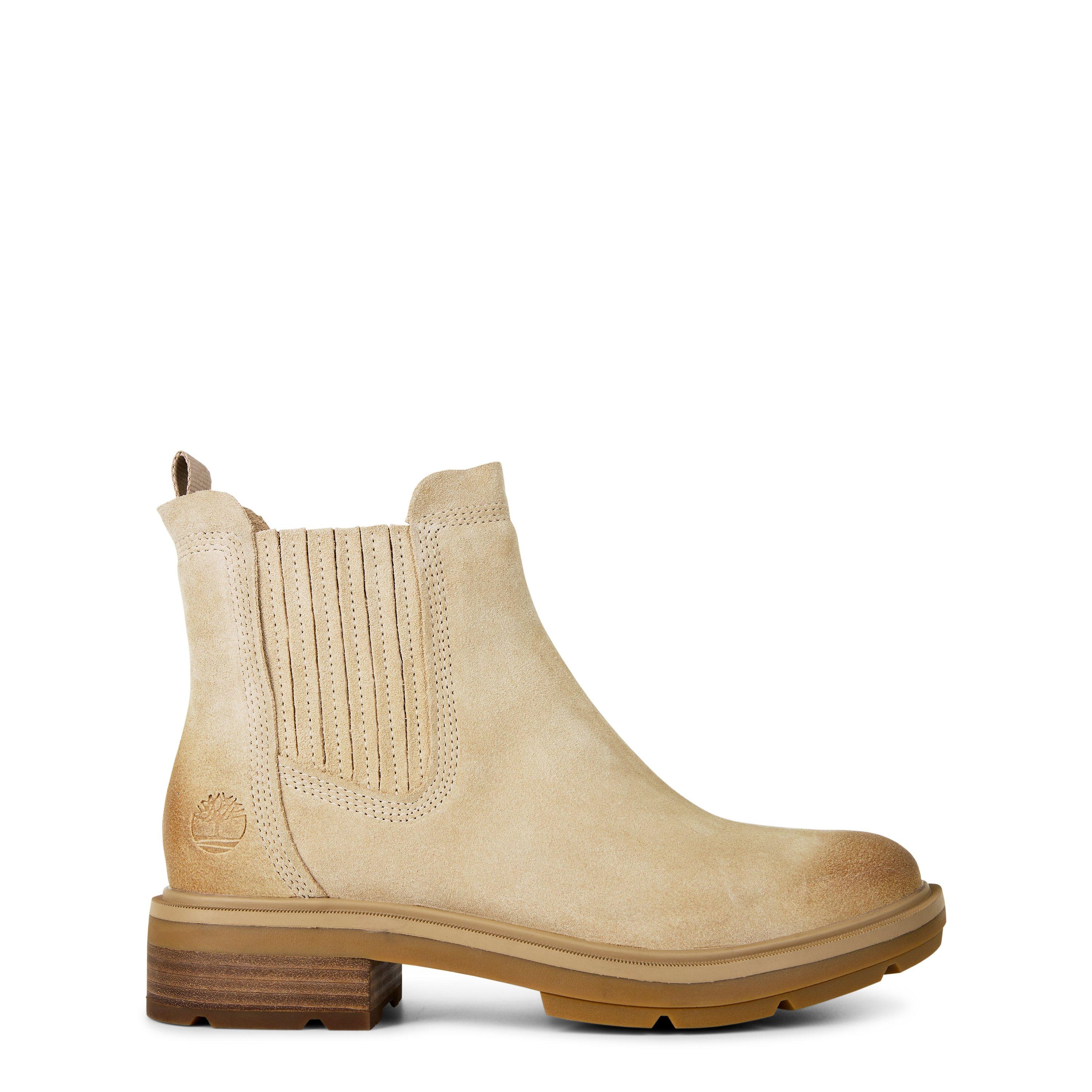 Light Beige - Timberland - Women's Elastic Side Panel Cushioned Chelsea Boots - 1