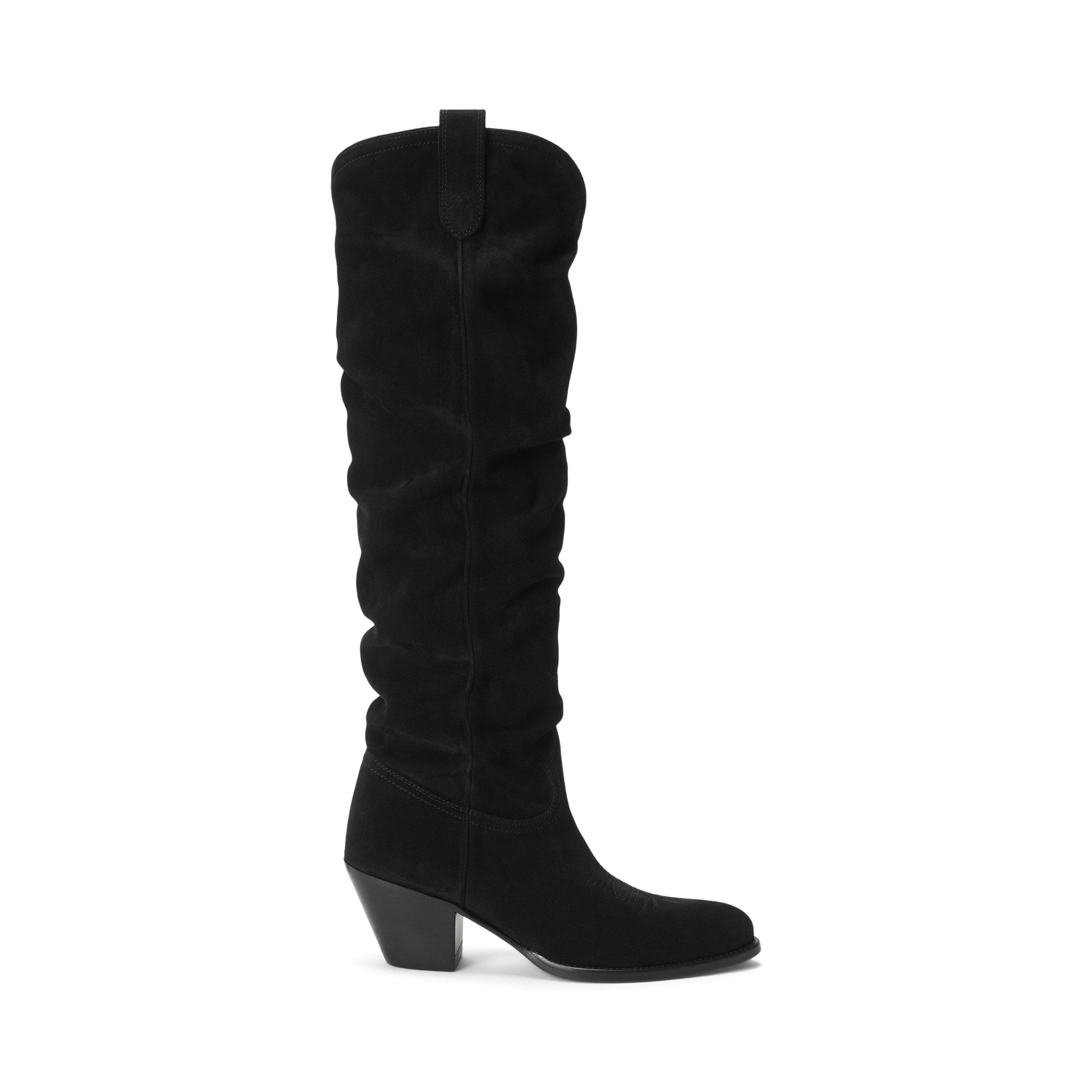 Black - Polo Ralph Lauren - Women's Slouch Knee High Boots - 1