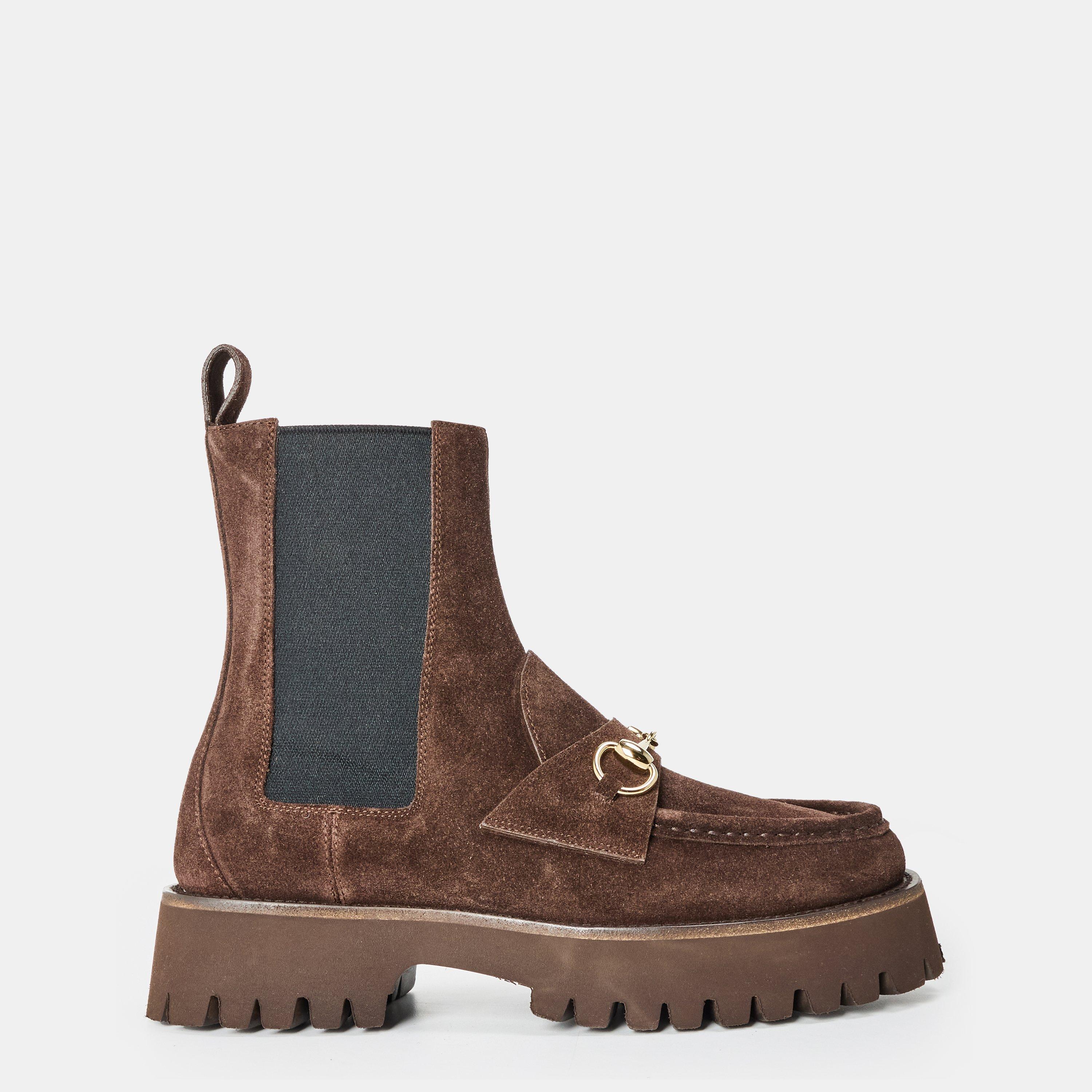 Brown - Gucci - Women's Sylke Flat Ankle Boots - 1