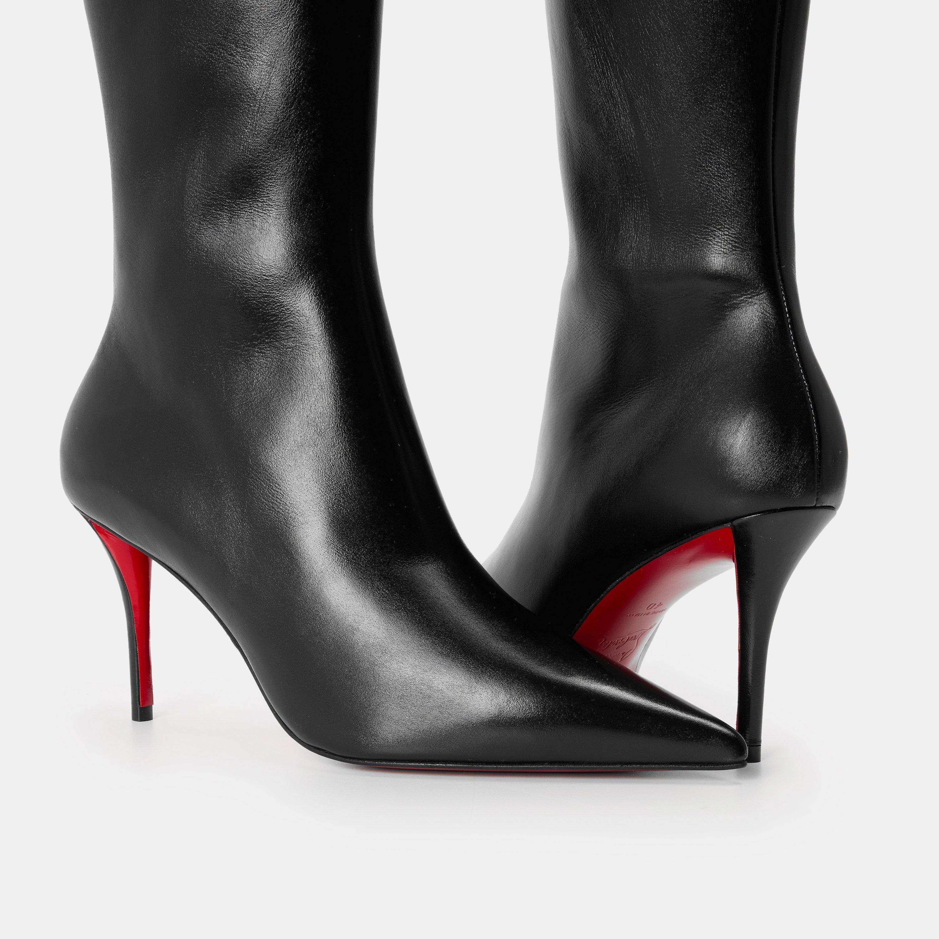Christian Louboutin Women's Structured Red Sole Knee High Boots
