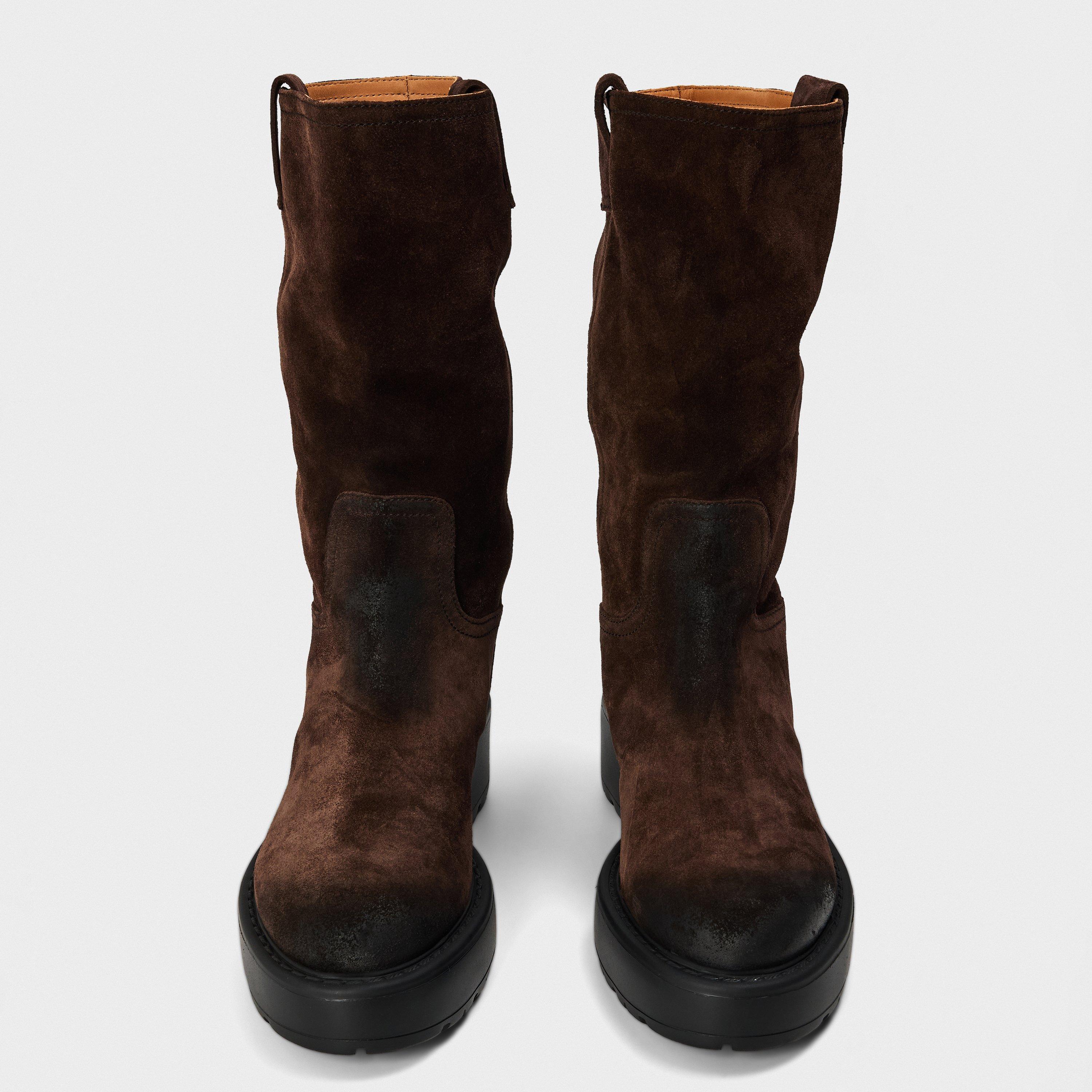 Moro Suede - Miu Miu - Women's Flat Ankle Boots - 4