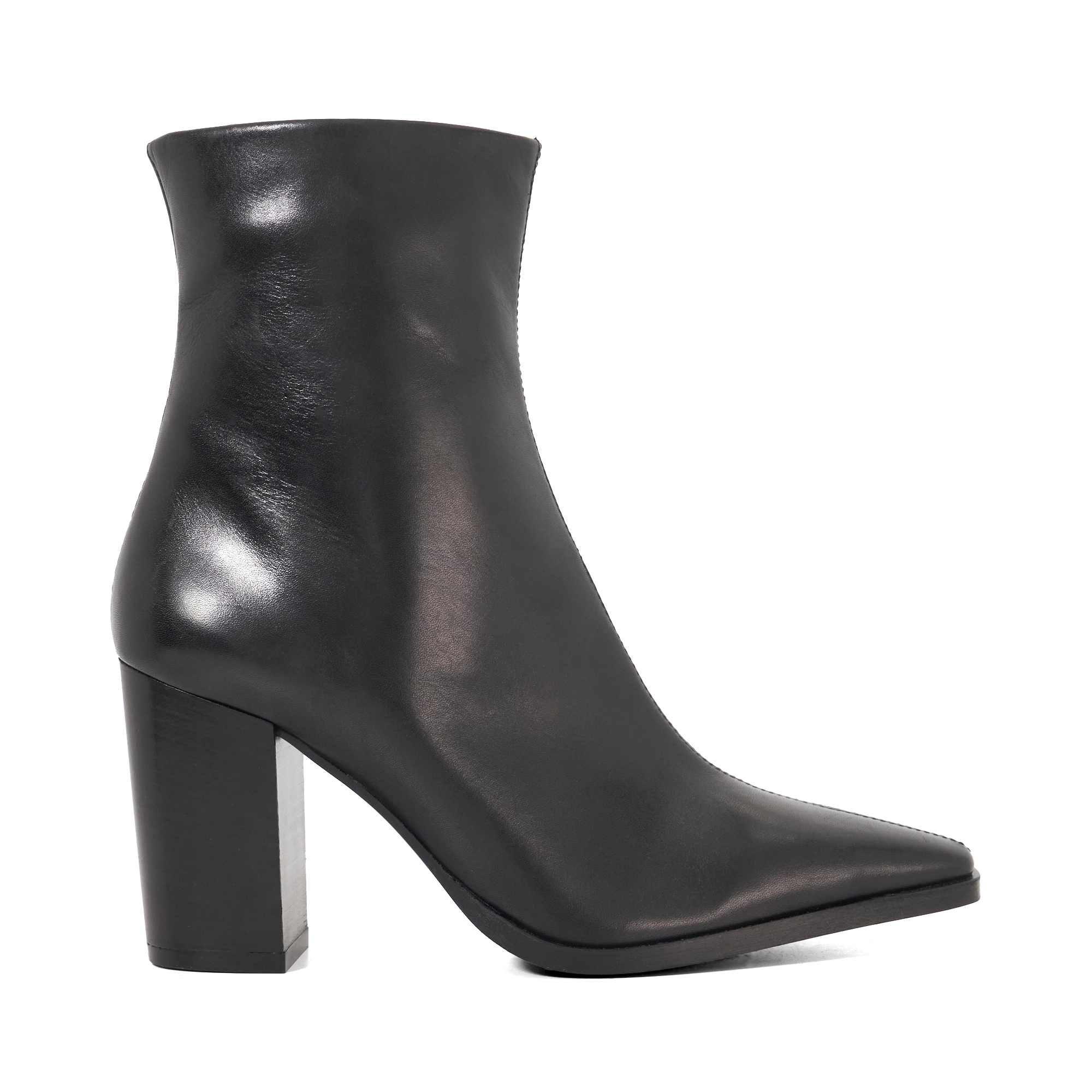 Dune London Women's Patent Ankle Heeled Boots - Black Leather - 7 (40)