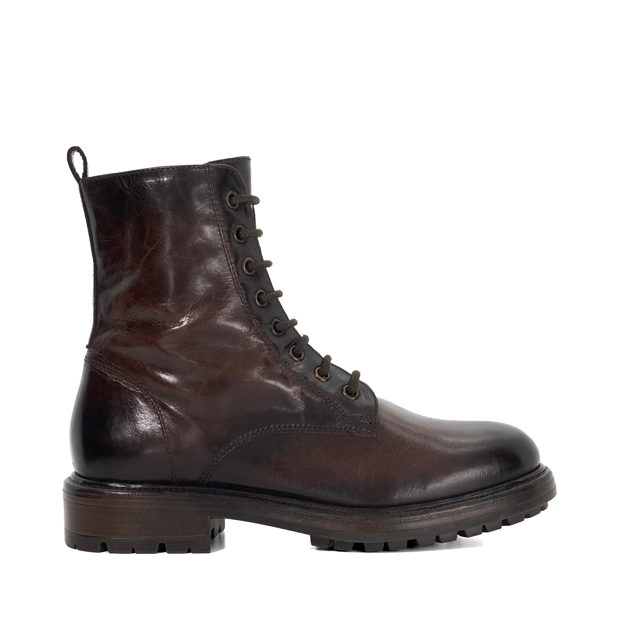 Brown Leather - Dune London - Women's Patley Flat Ankle Boots - 1