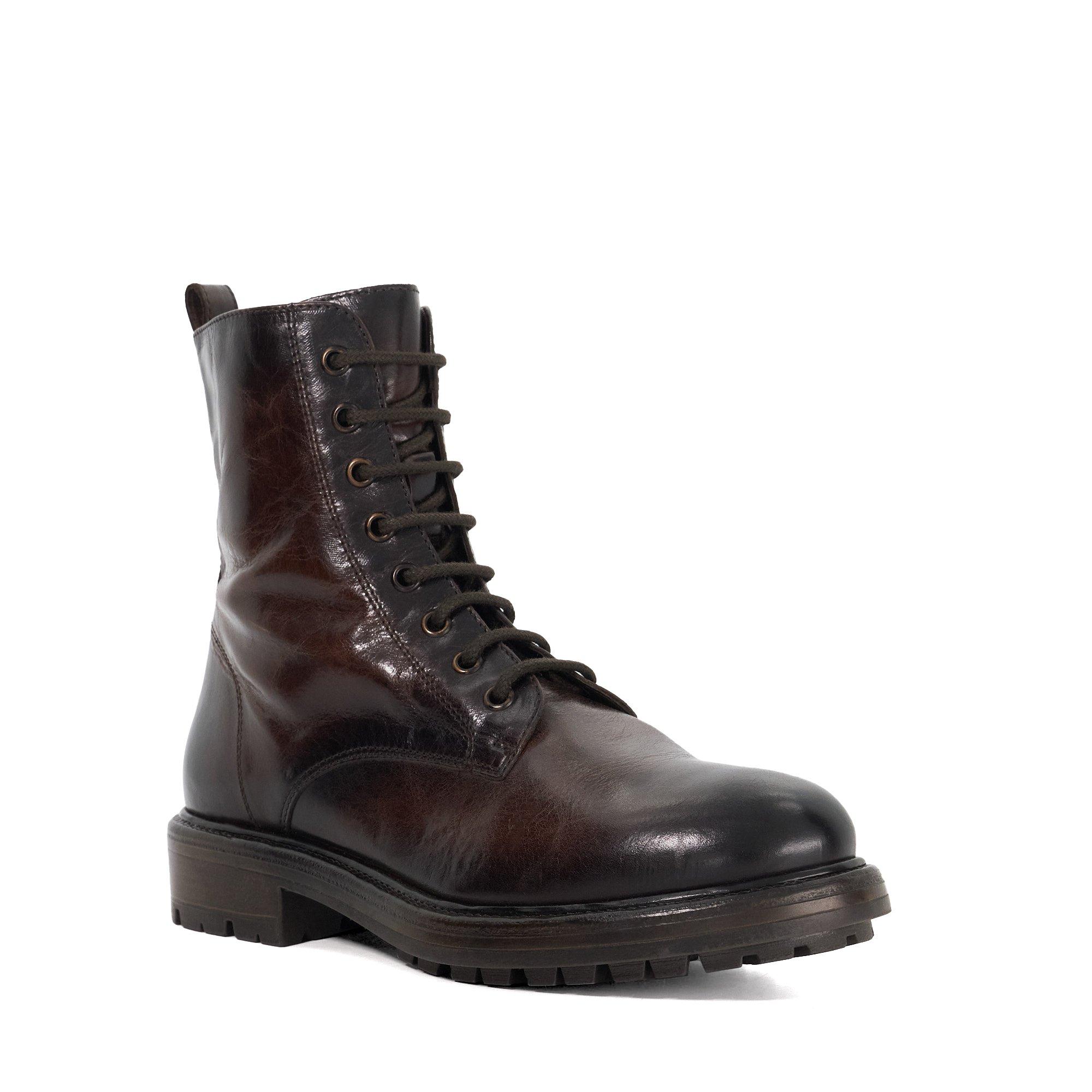 Brown Leather - Dune London - Women's Patley Flat Ankle Boots - 2