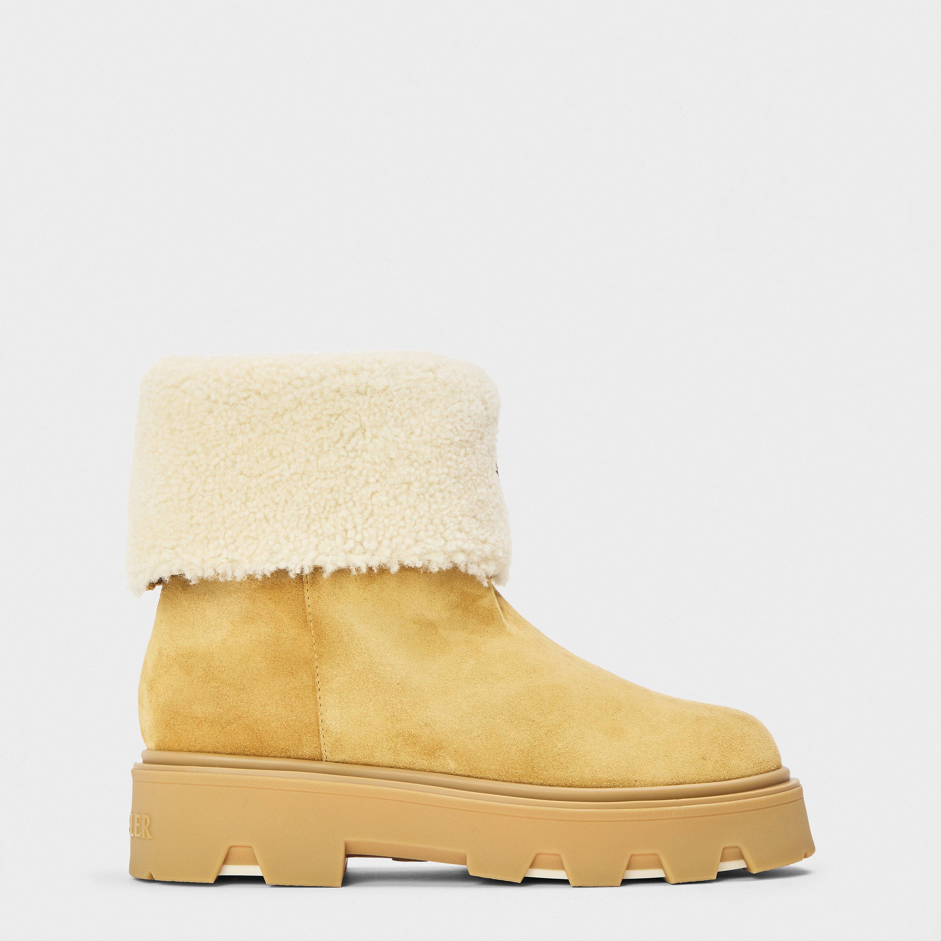 Moncler Women's Ankle Insulated Snug Boots - Beige 23L - Size 4 (37)