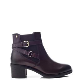Moda in Pelle Women's Libres Black Leather Ankle Heeled Boots